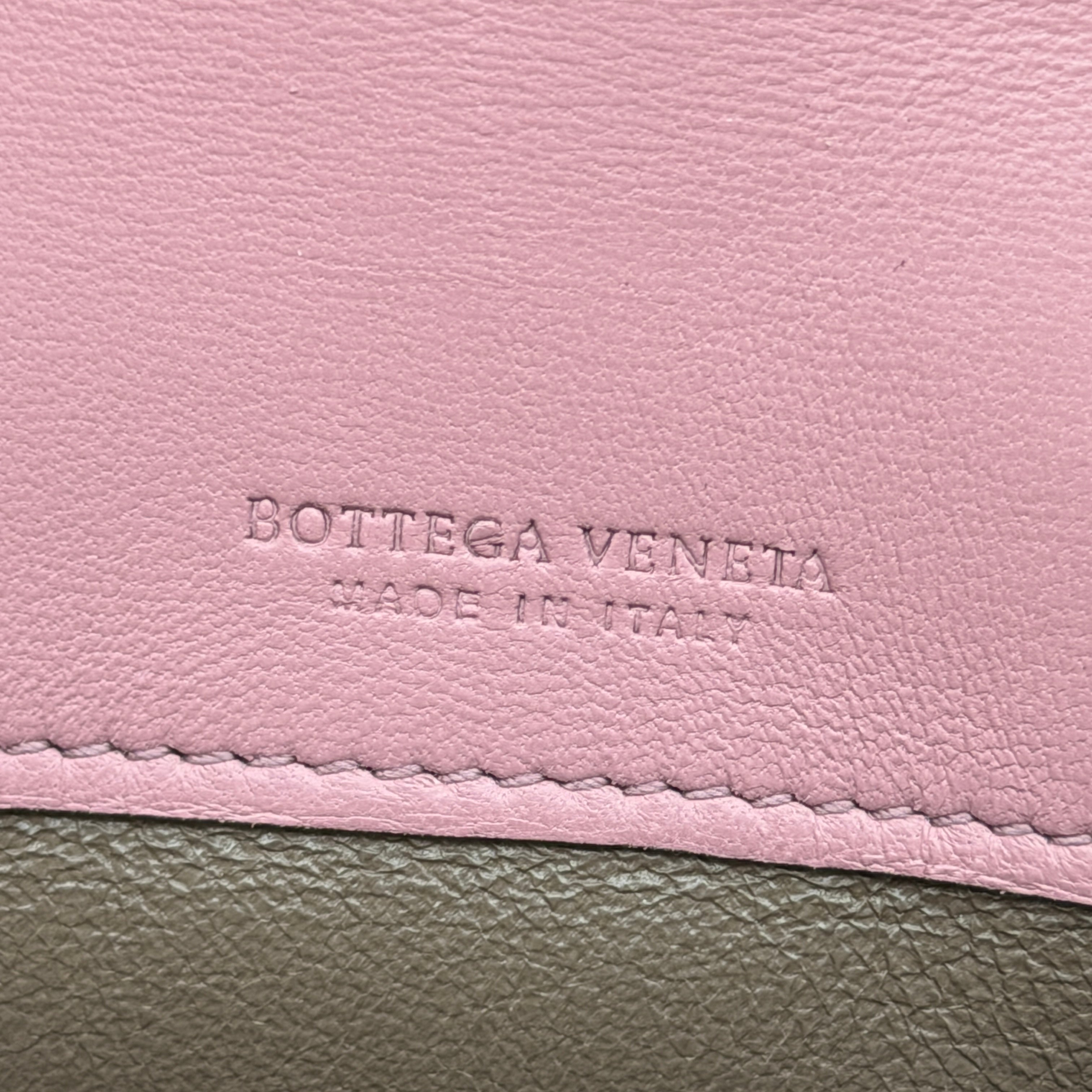 Bottega Veneta Intrecciato Woven Stingray Long Wallet Pink