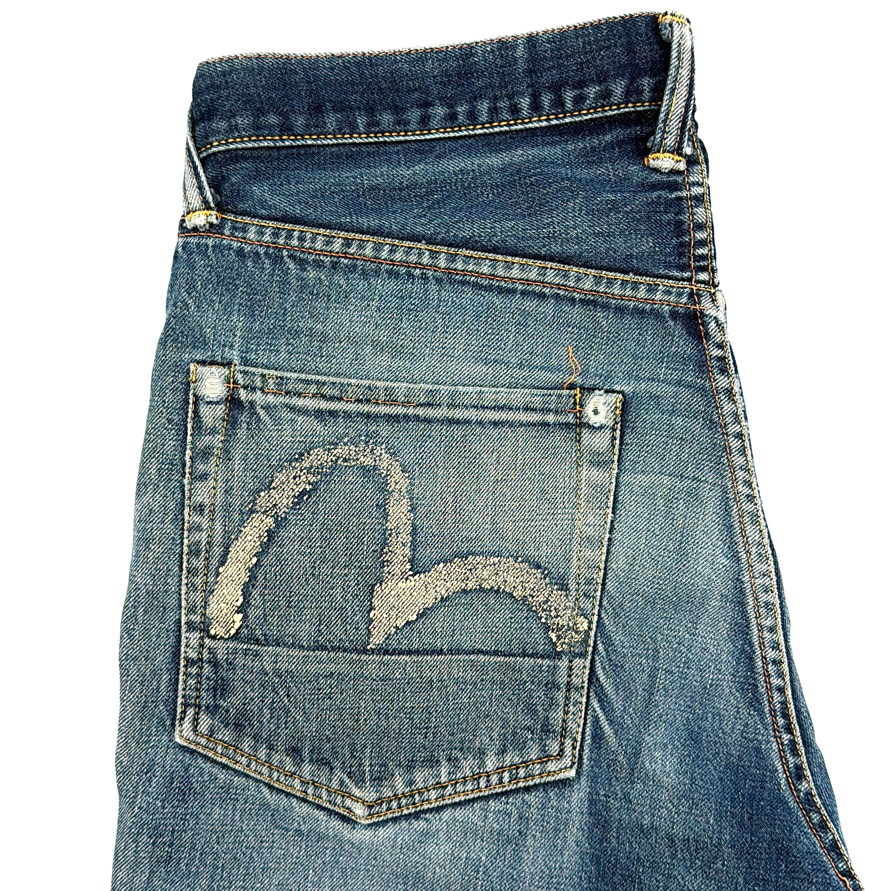 Evisu Double Gull Japanese Selvedge Denim Jeans Blue