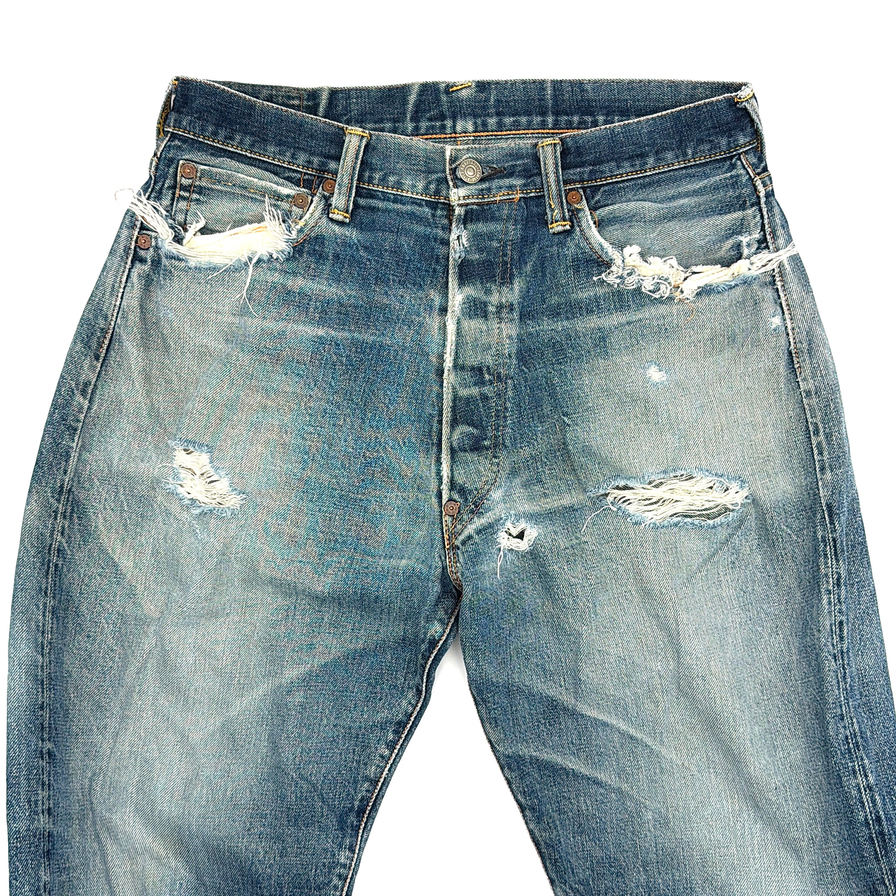 Evisu Double Gull Japanese Selvedge Denim Jeans Blue