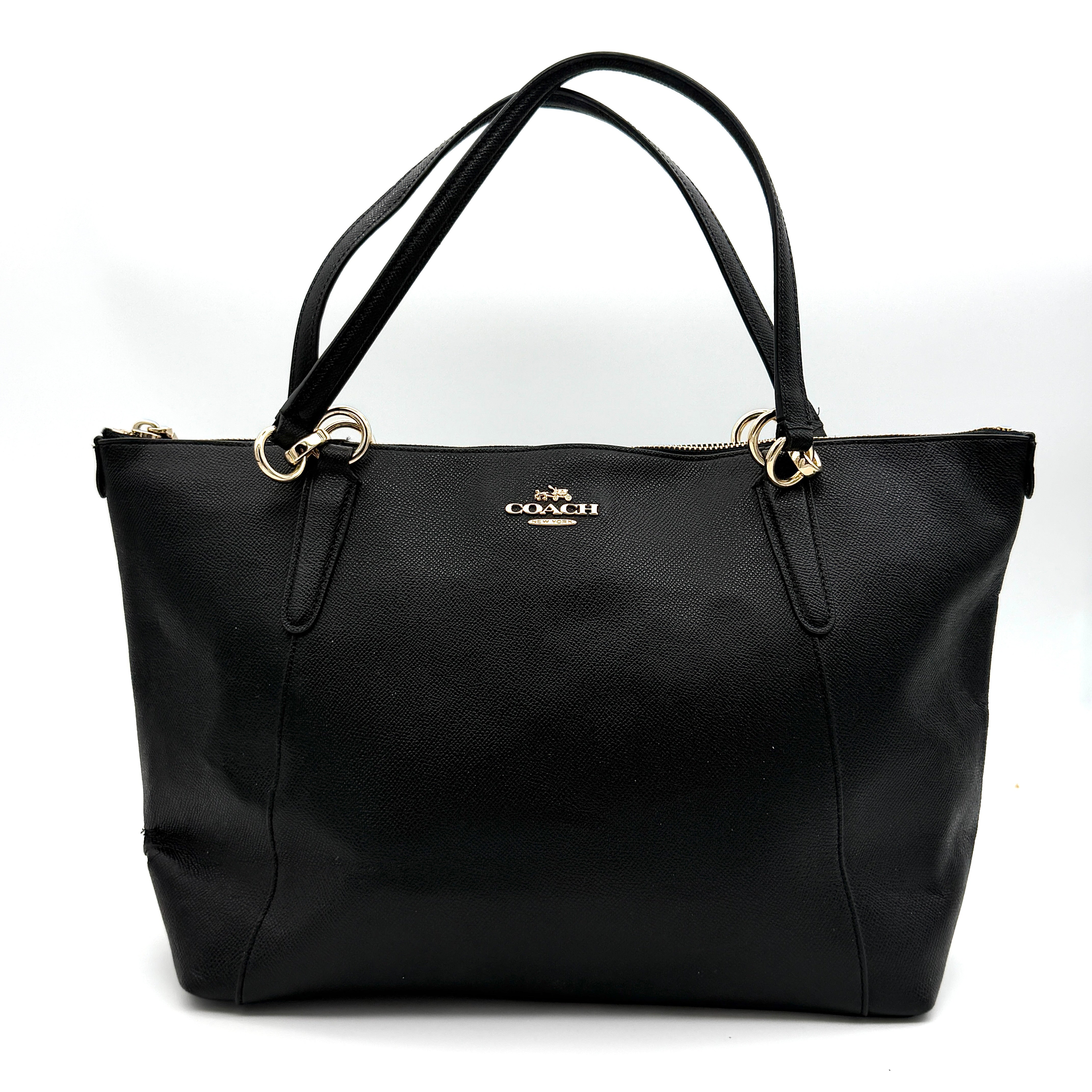 Coach Ava Leather Tote Bag Black