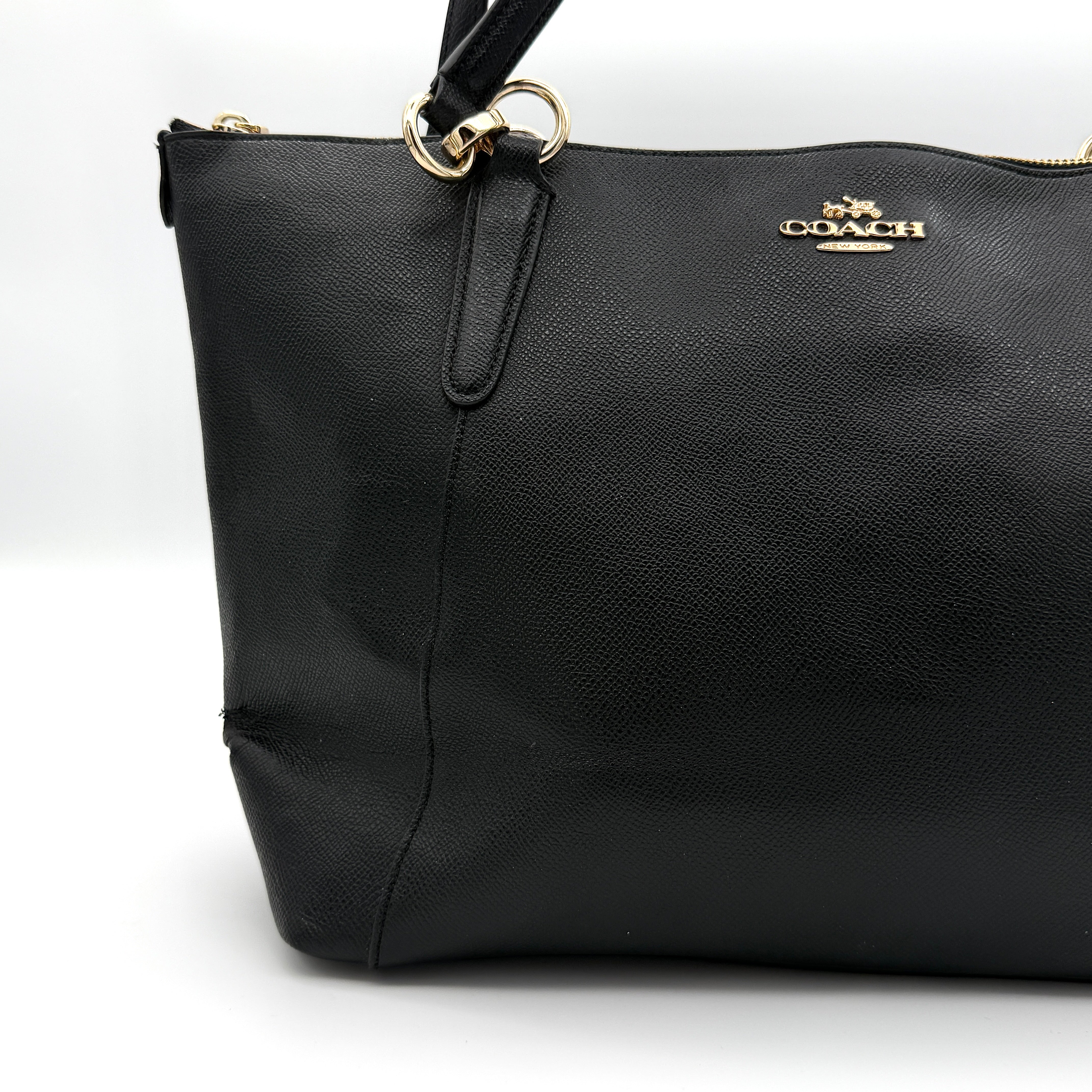 Coach Ava Leather Tote Bag Black