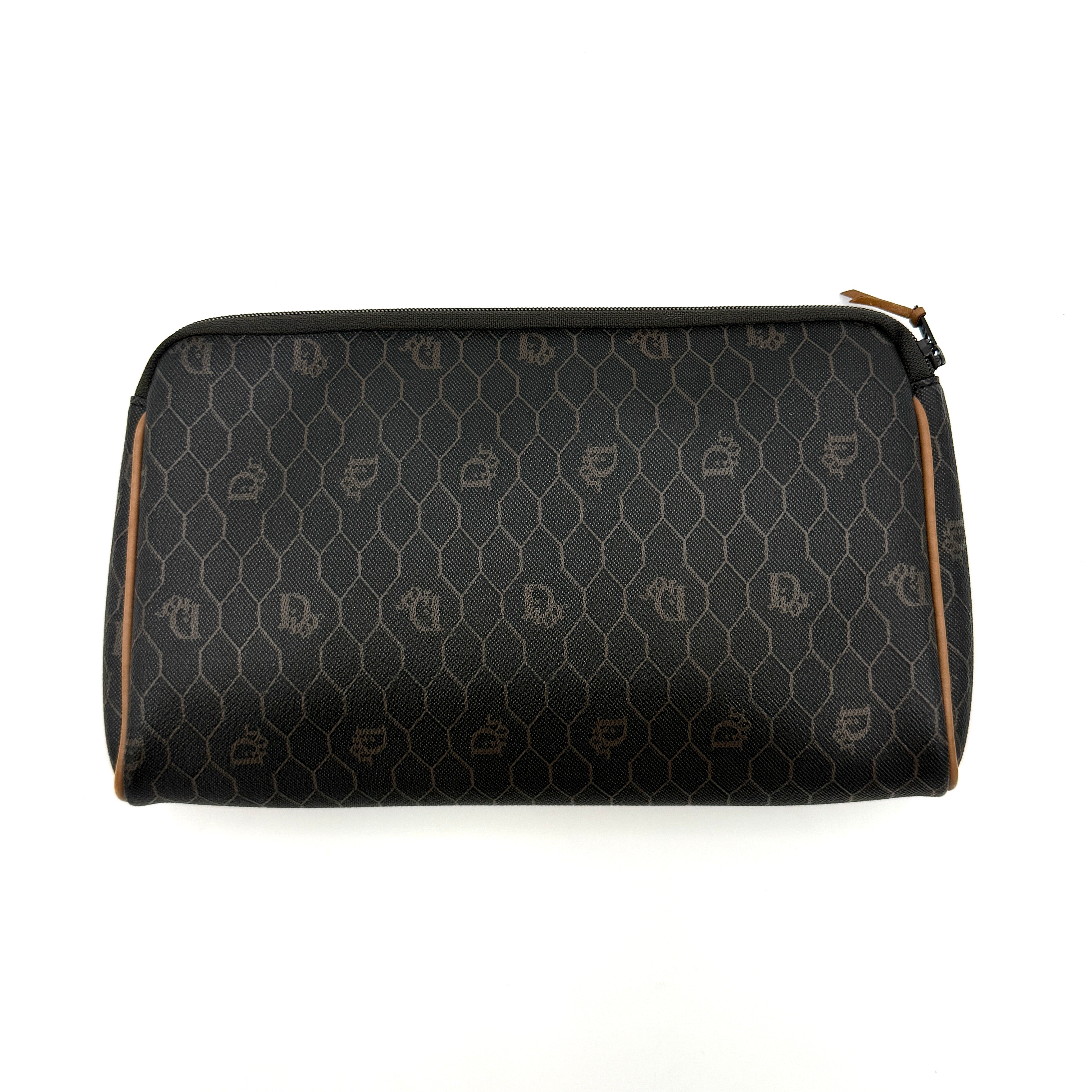 Dior Honeycomb Canvas Clutch Bag Brown/Black
