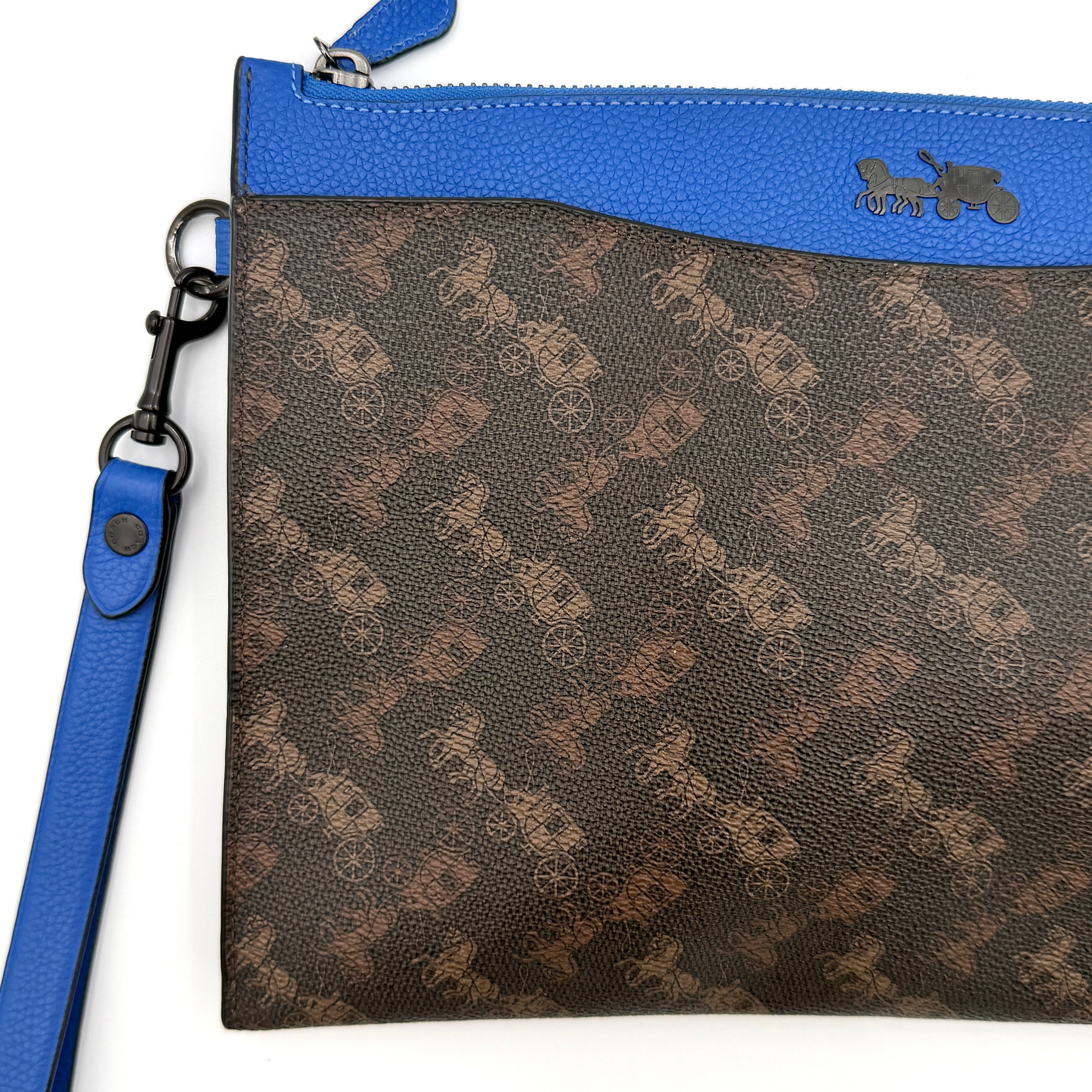 Coach Horse & Carriage Hitch Pouch Blue/Brown