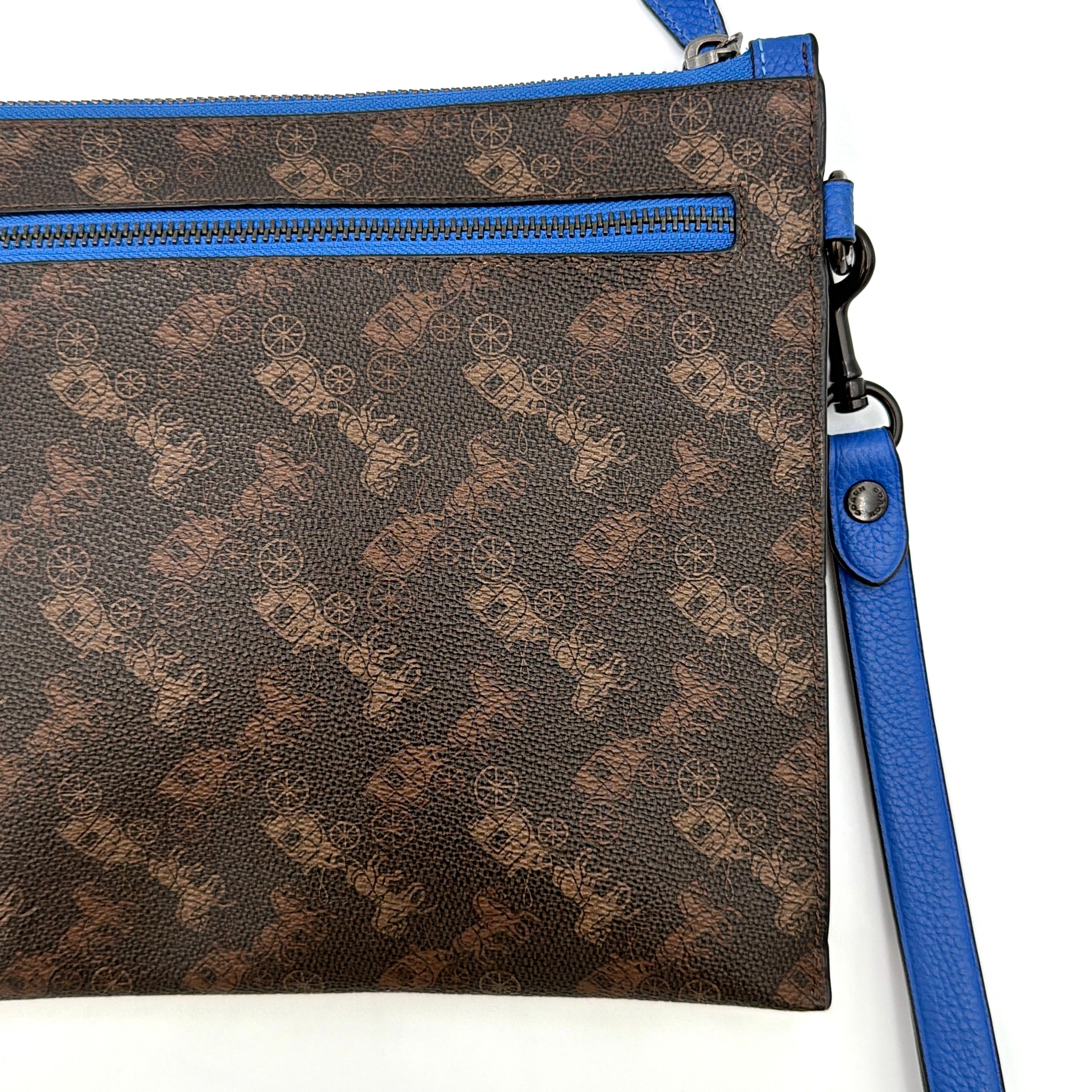 Coach Horse & Carriage Hitch Pouch Blue/Brown