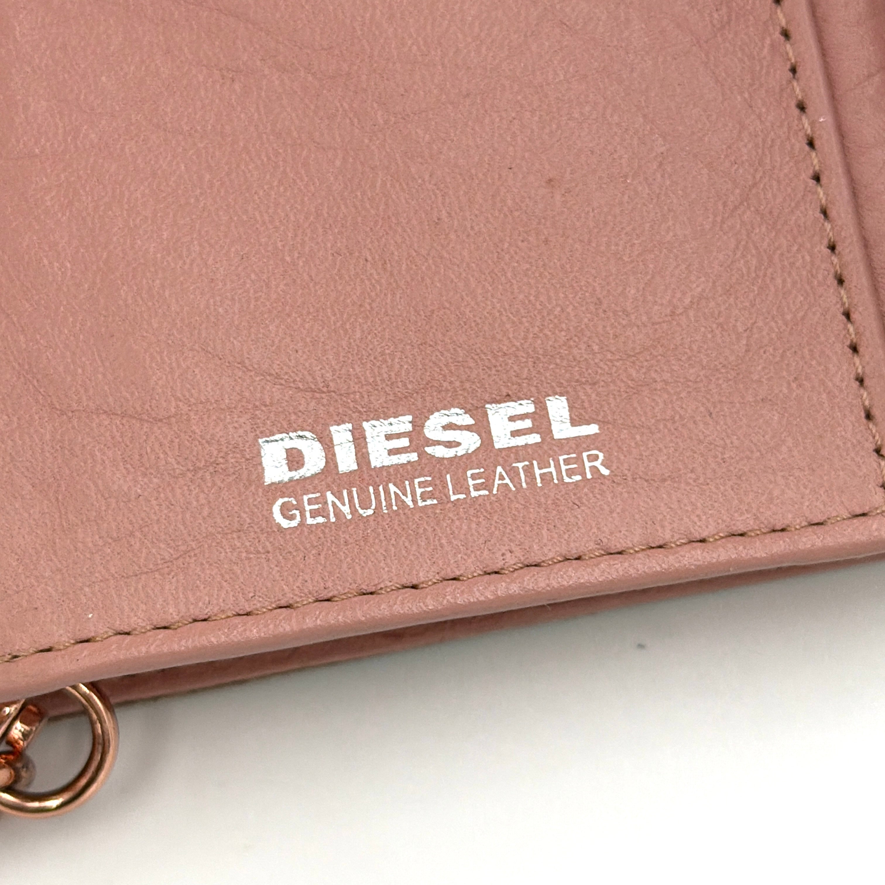 Diesel Crocodile Embossed Sling Wallet Brown