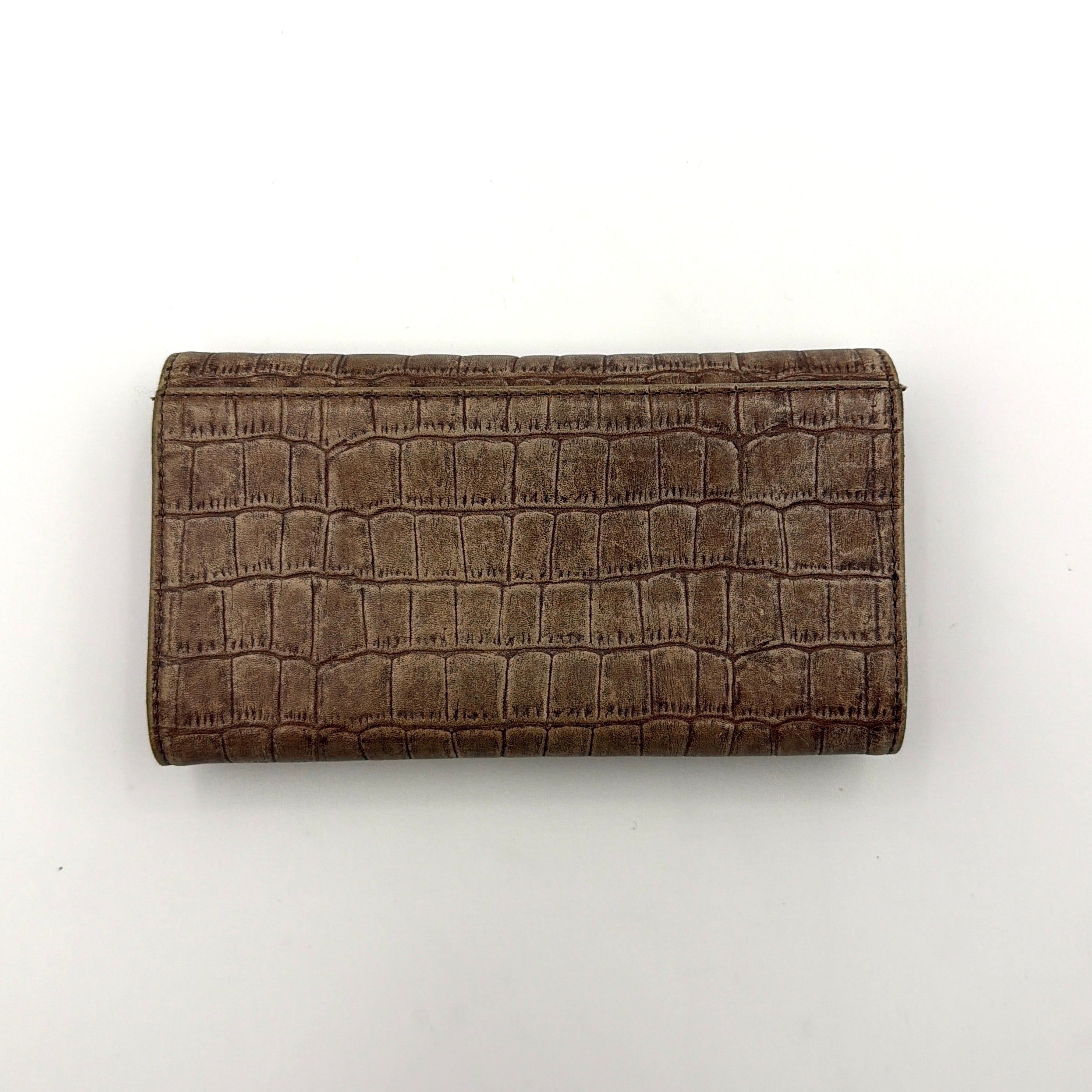 Diesel Crocodile Embossed Sling Wallet Brown