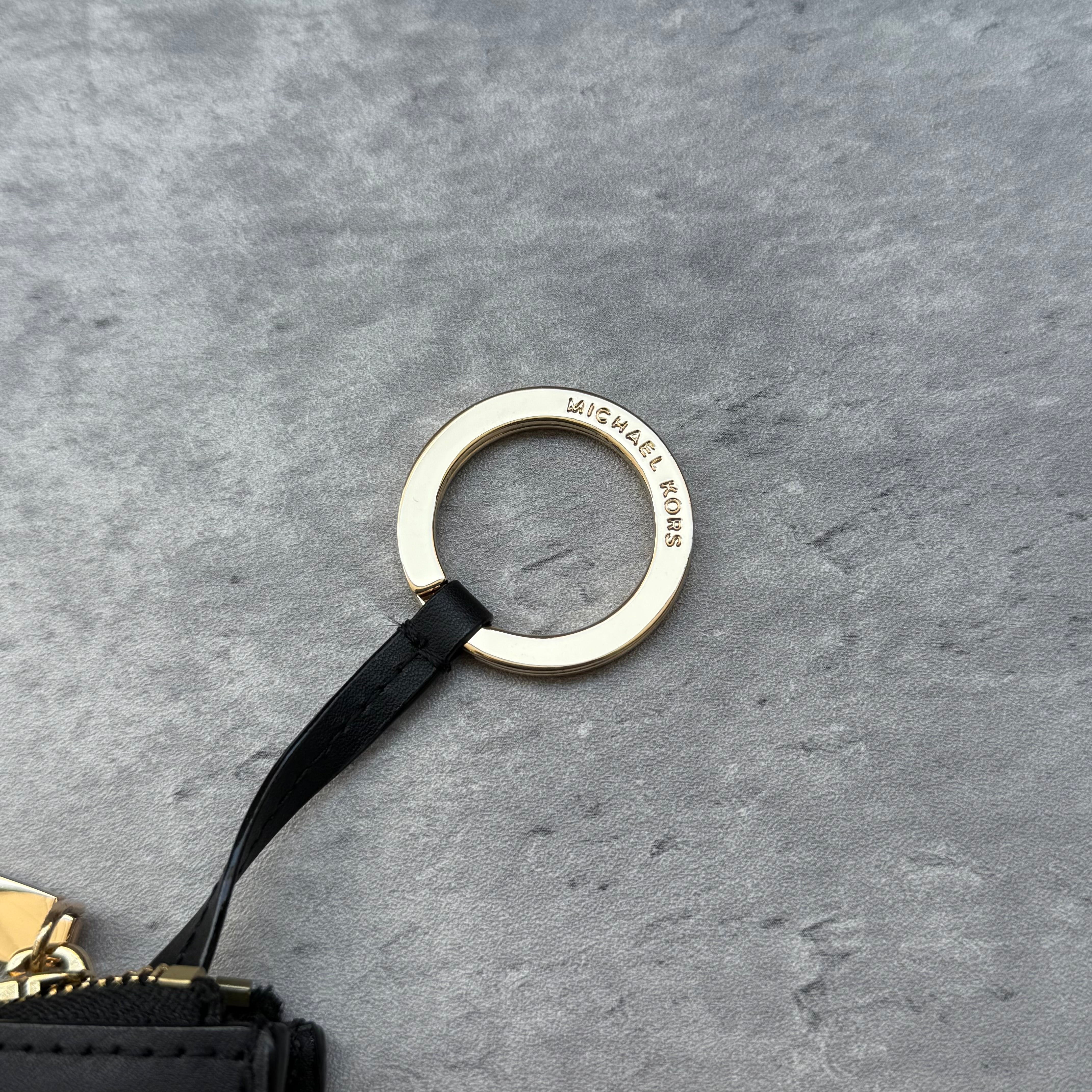 Michael Kors Monogram Key Cardholder Black