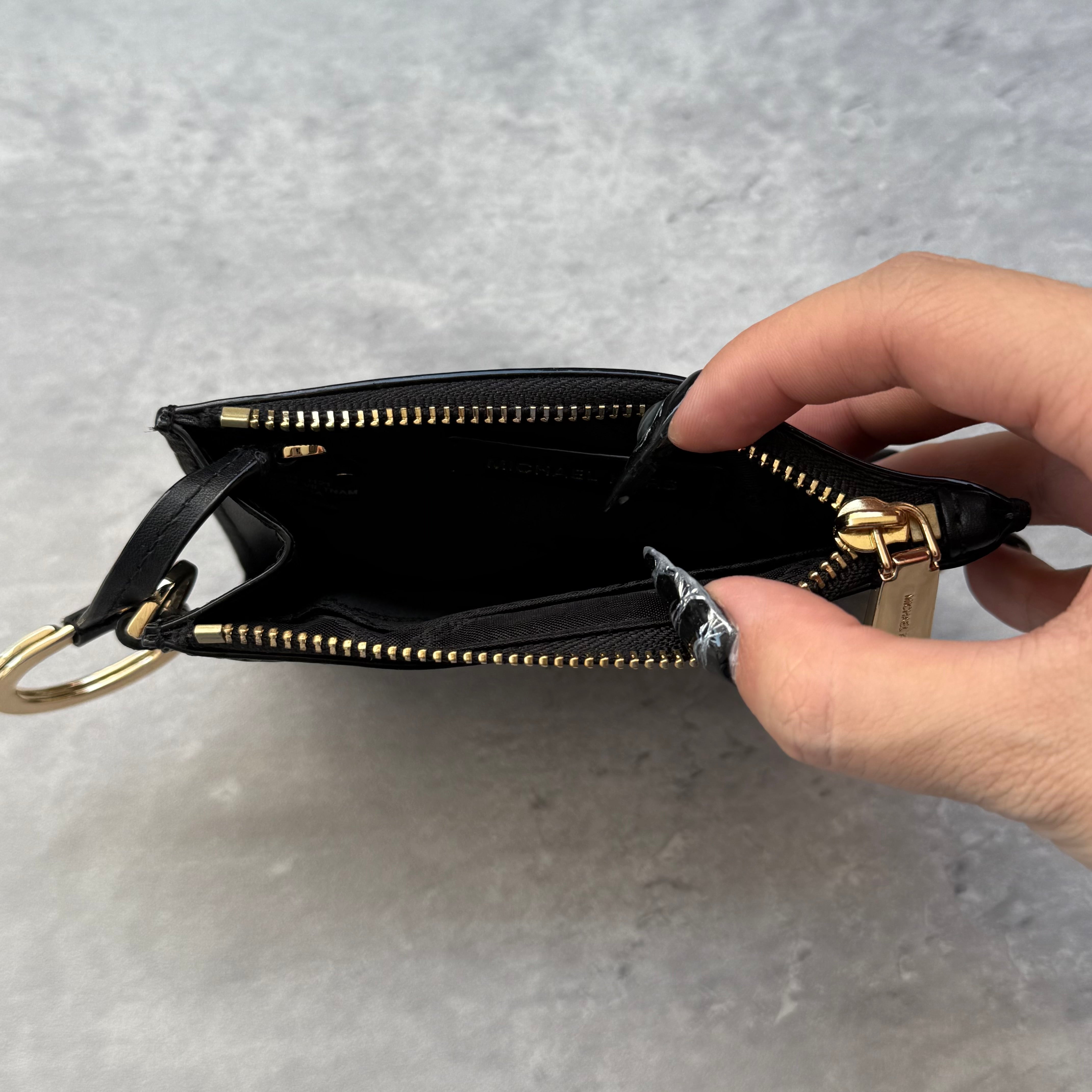 Michael Kors Monogram Key Cardholder Black