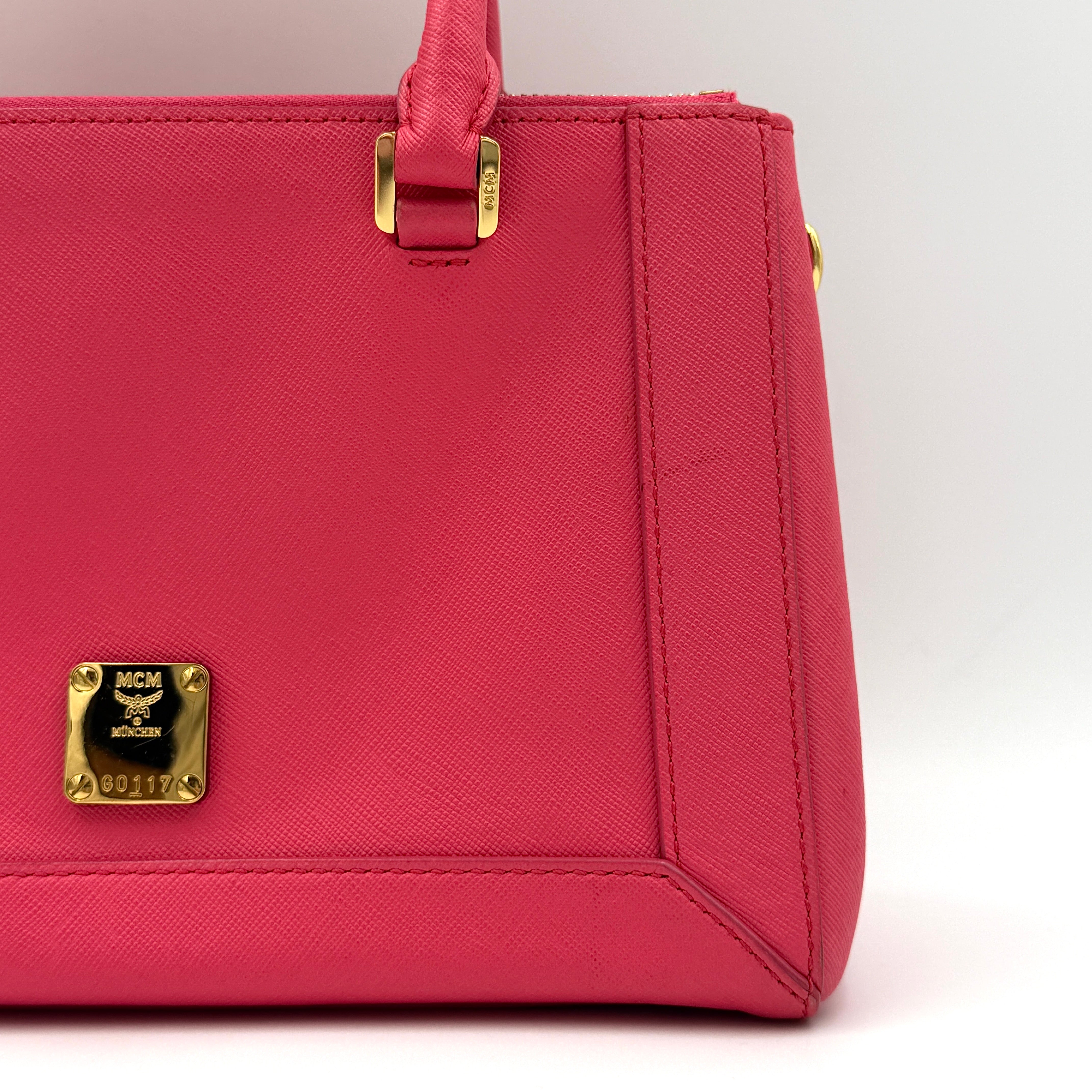 MCM 2Way Nuovo Handbag Pink