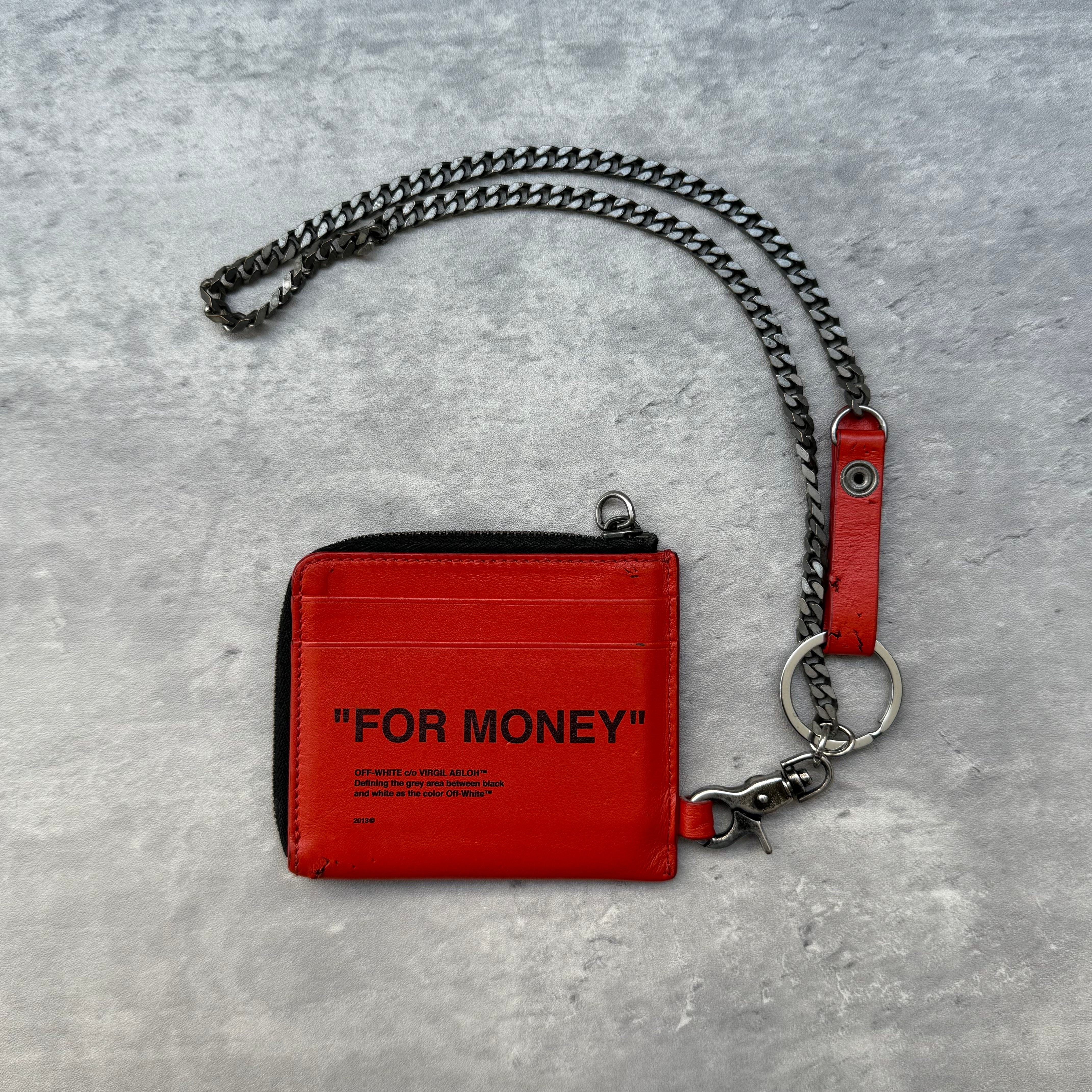 Off-White Quote Chain Wallet Orange