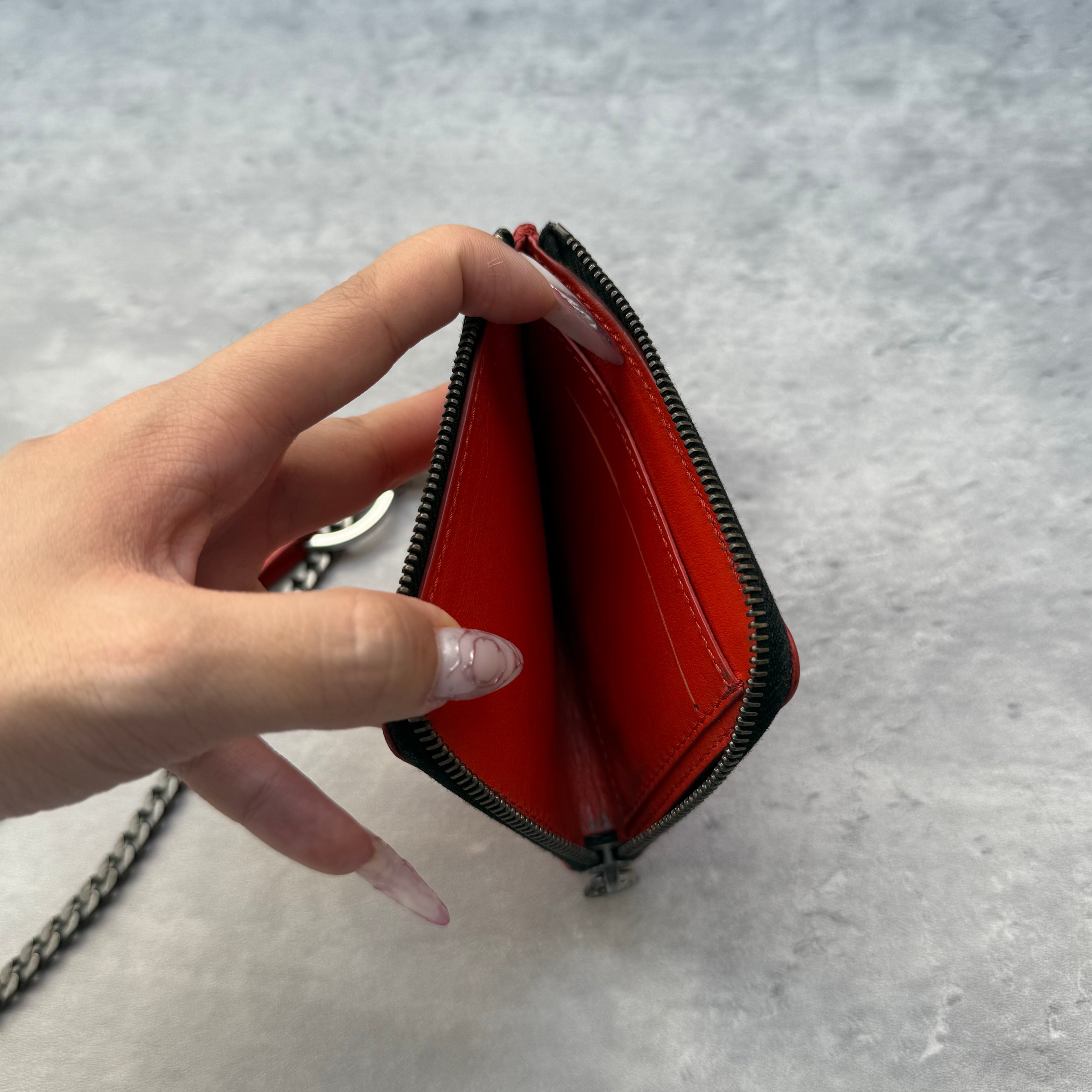 Off-White Quote Chain Wallet Orange