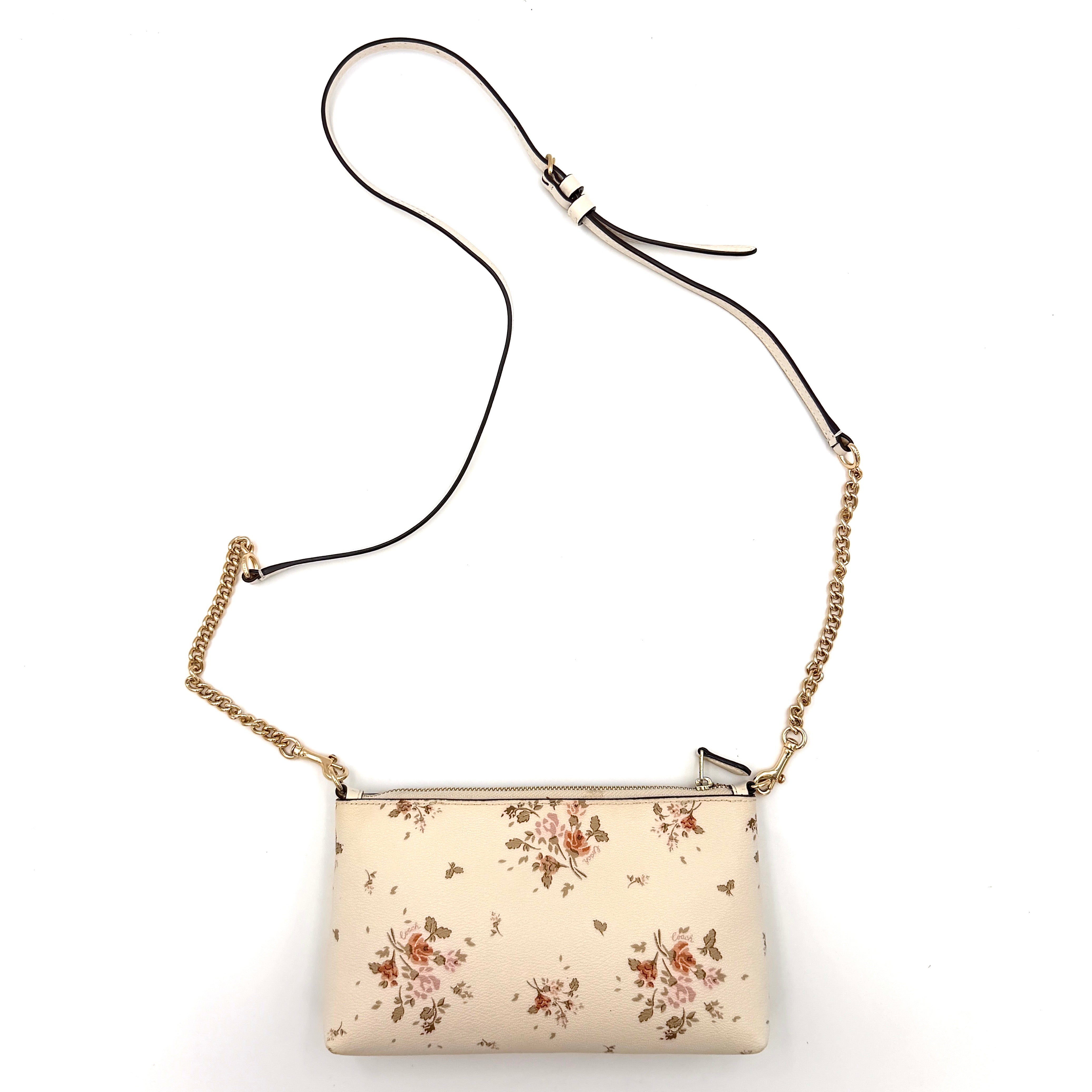Coach Floral Crossbody Bag Cream
