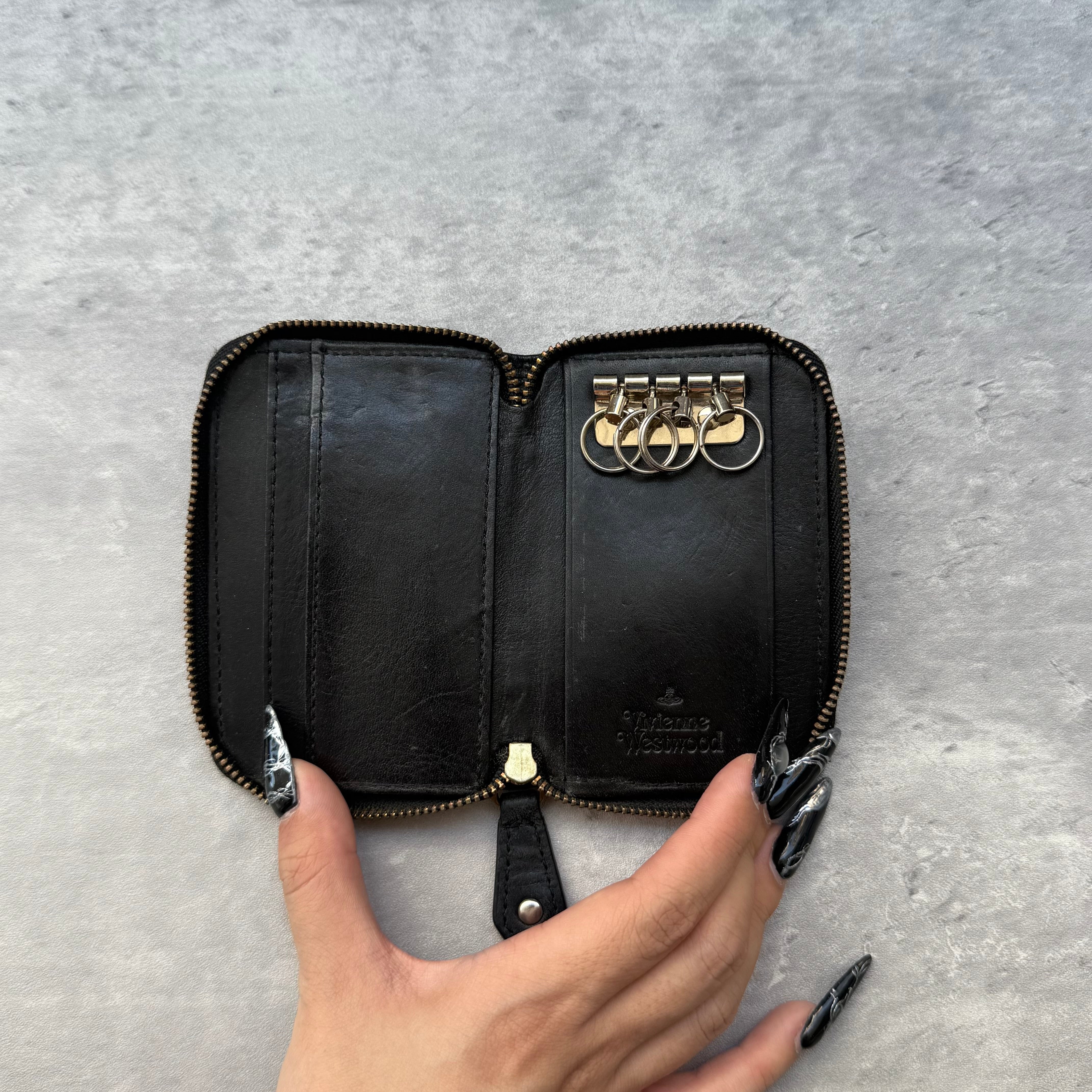 Vivienne Westwood Orb Enamel Cardholder / Key Case Black