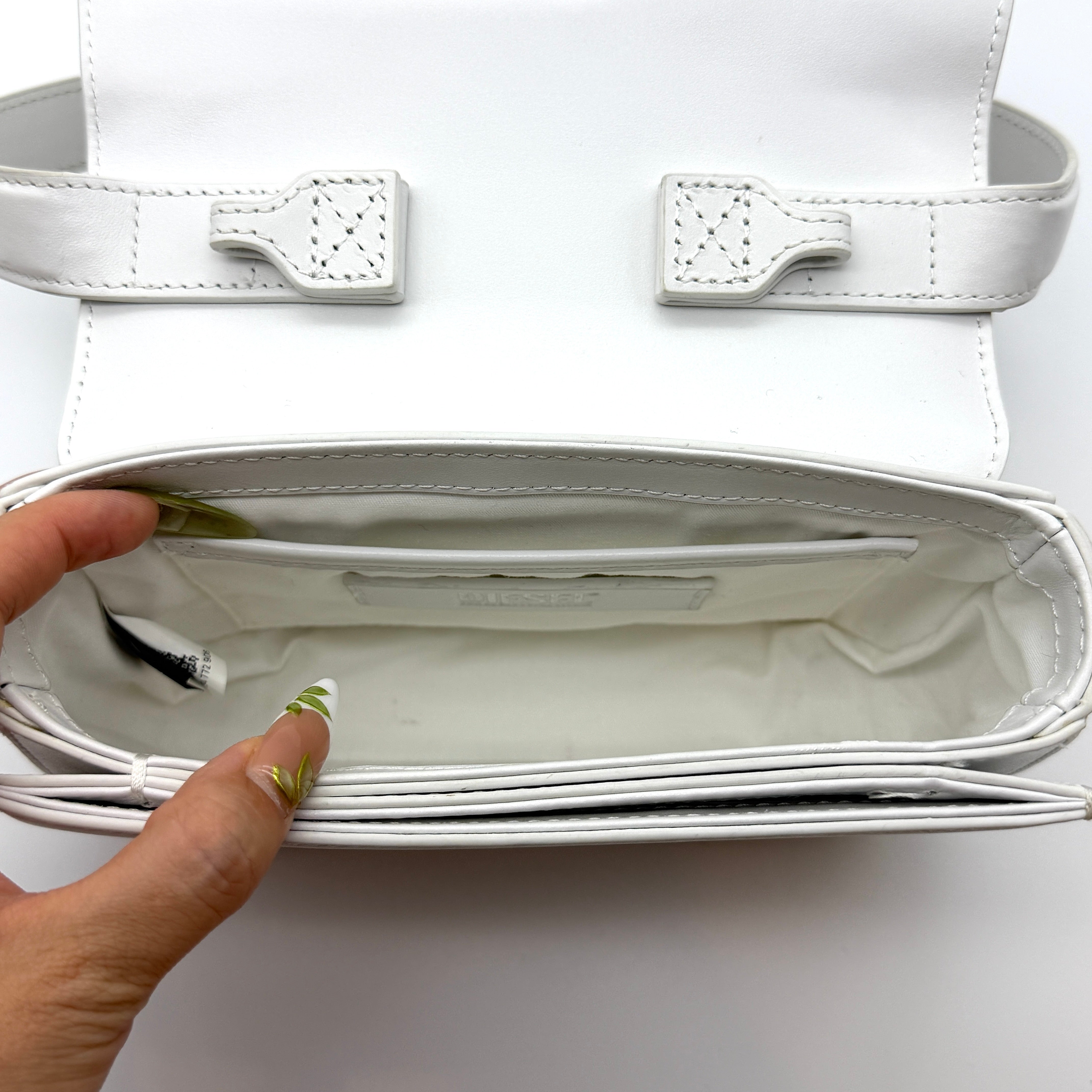 Diesel 1DR Plaque Shoulder Bag White