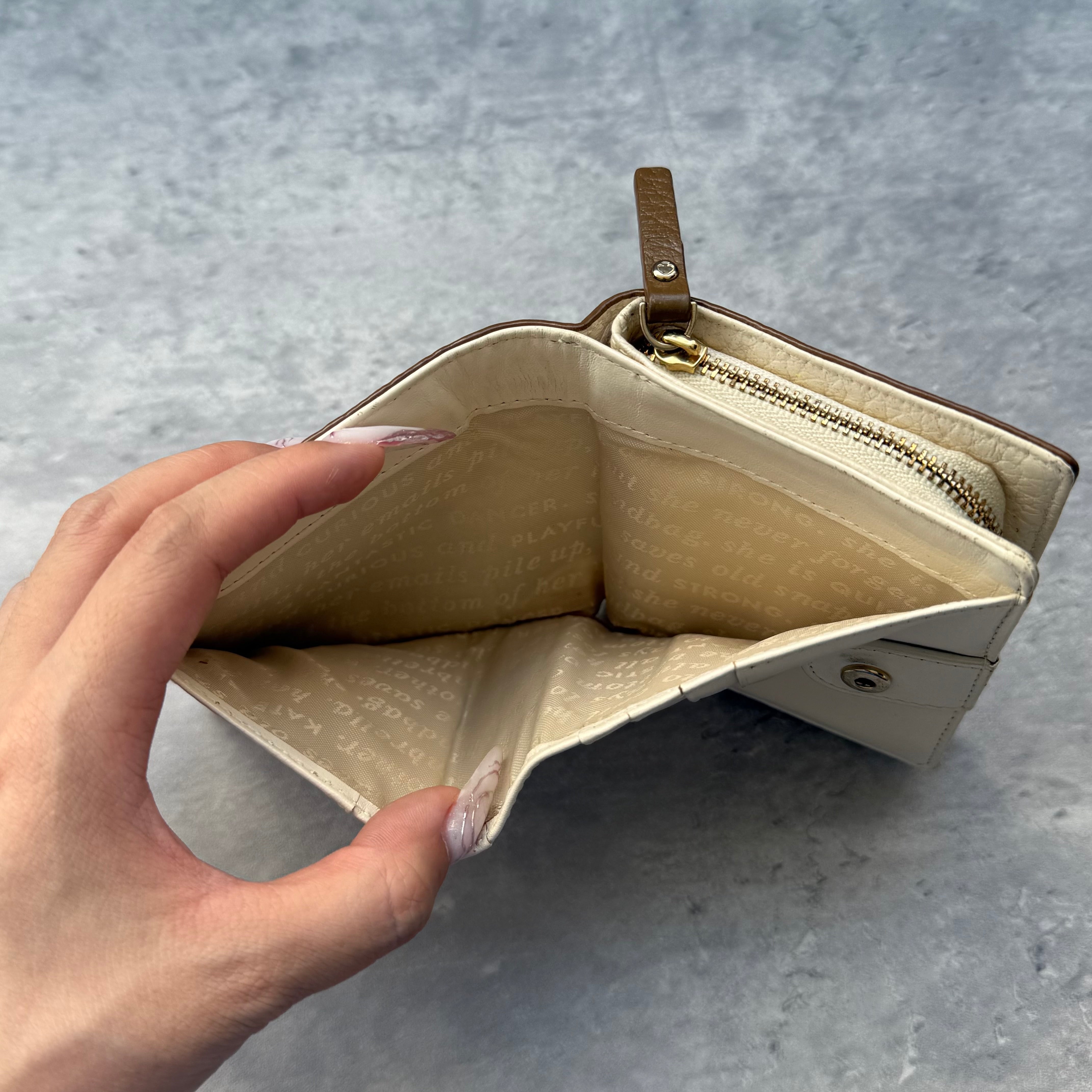 Kate Spade Mini Wallet Brown/White