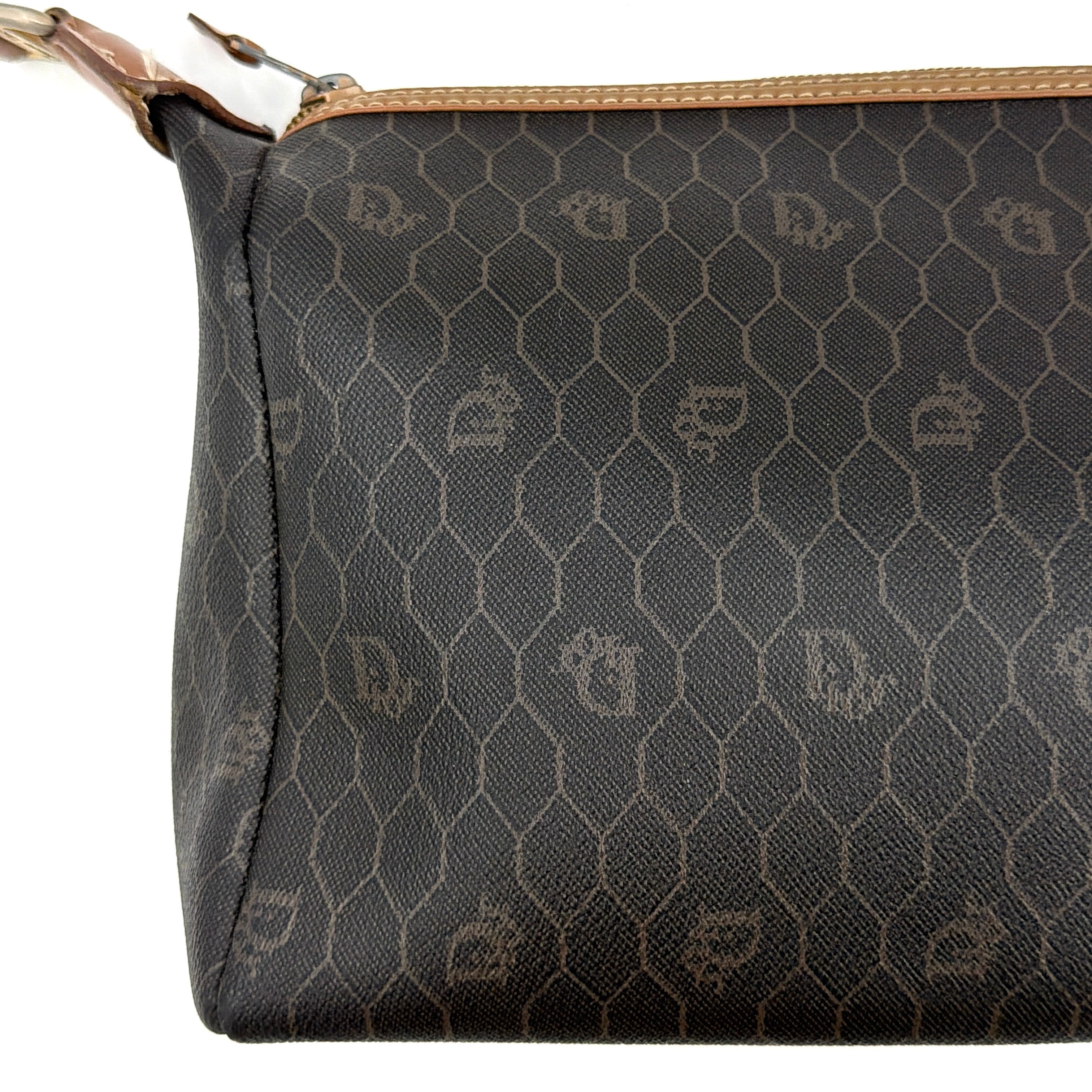 Dior Honeycomb Canvas Crossbody Bag Brown/Black
