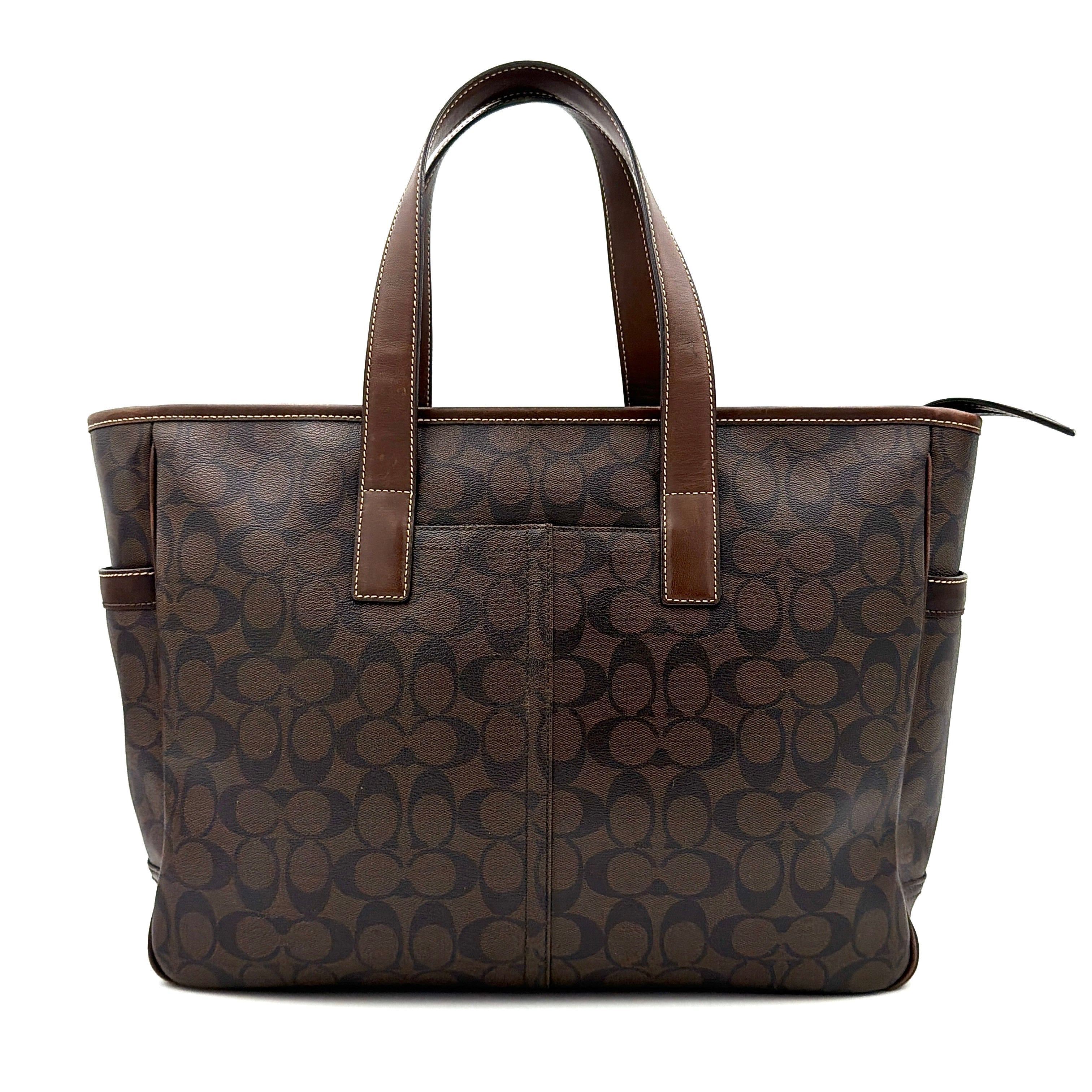 Coach Signature Heritage PVC Tote Bag Brown