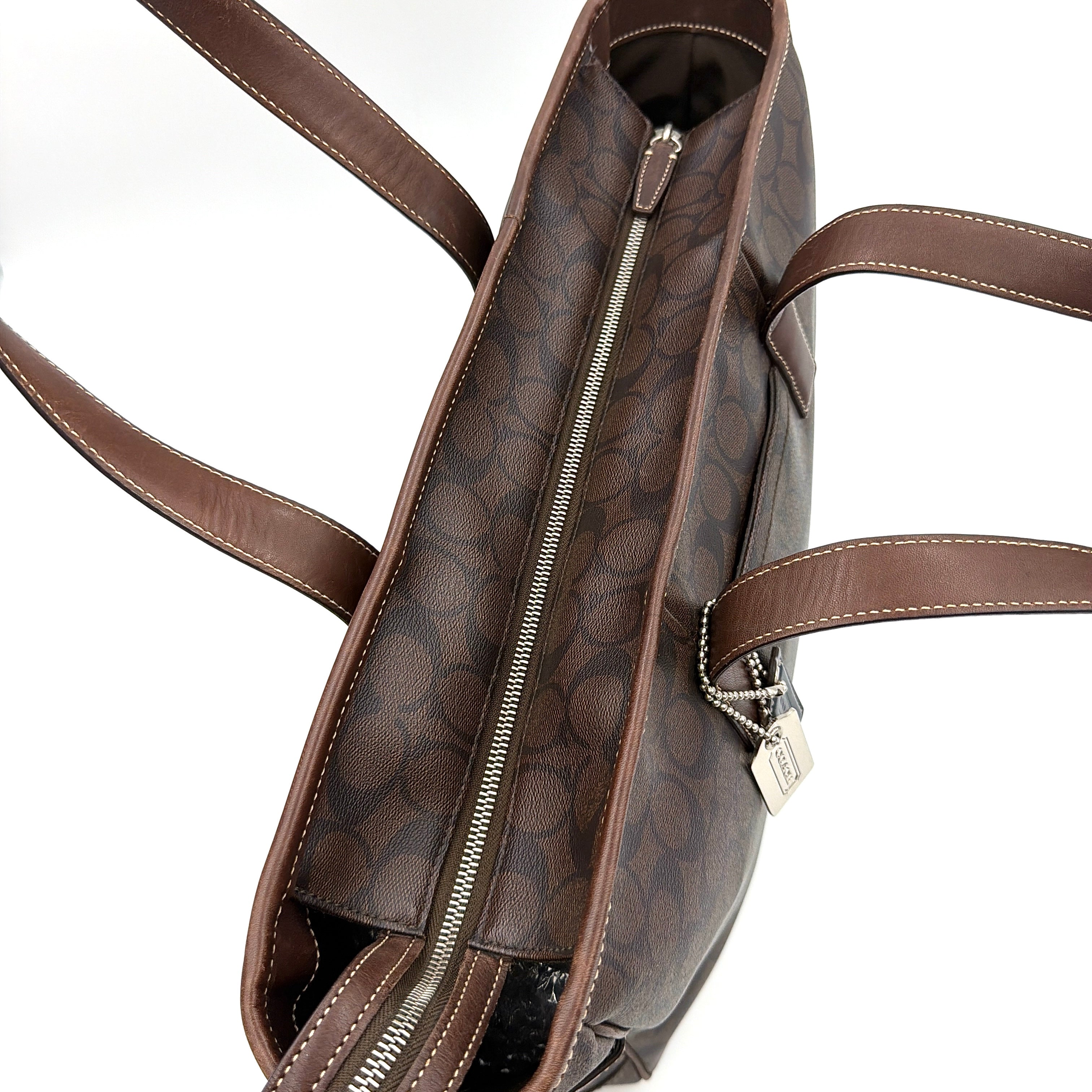 Coach Signature Heritage PVC Tote Bag Brown