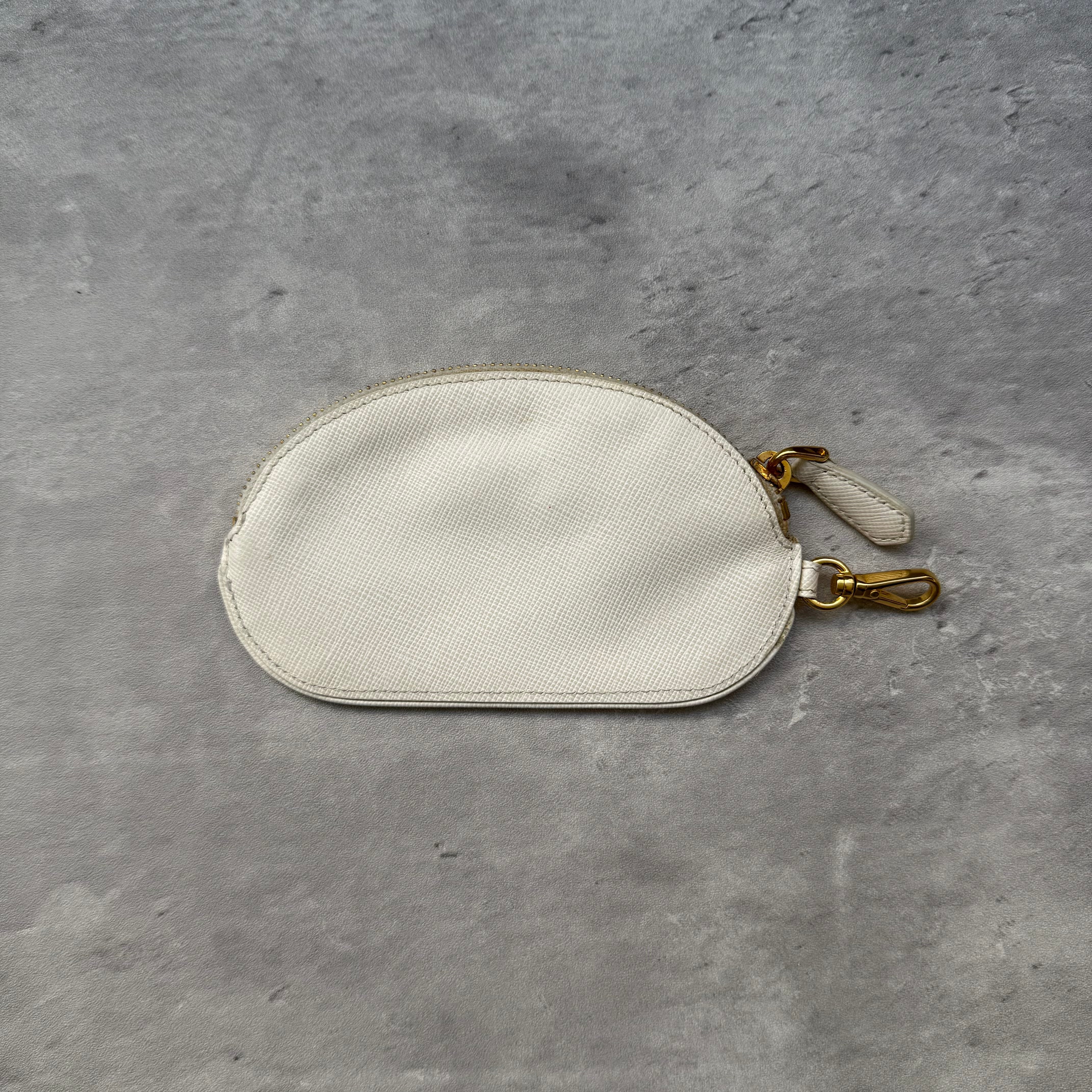 Prada Saffiano Coin Purse White
