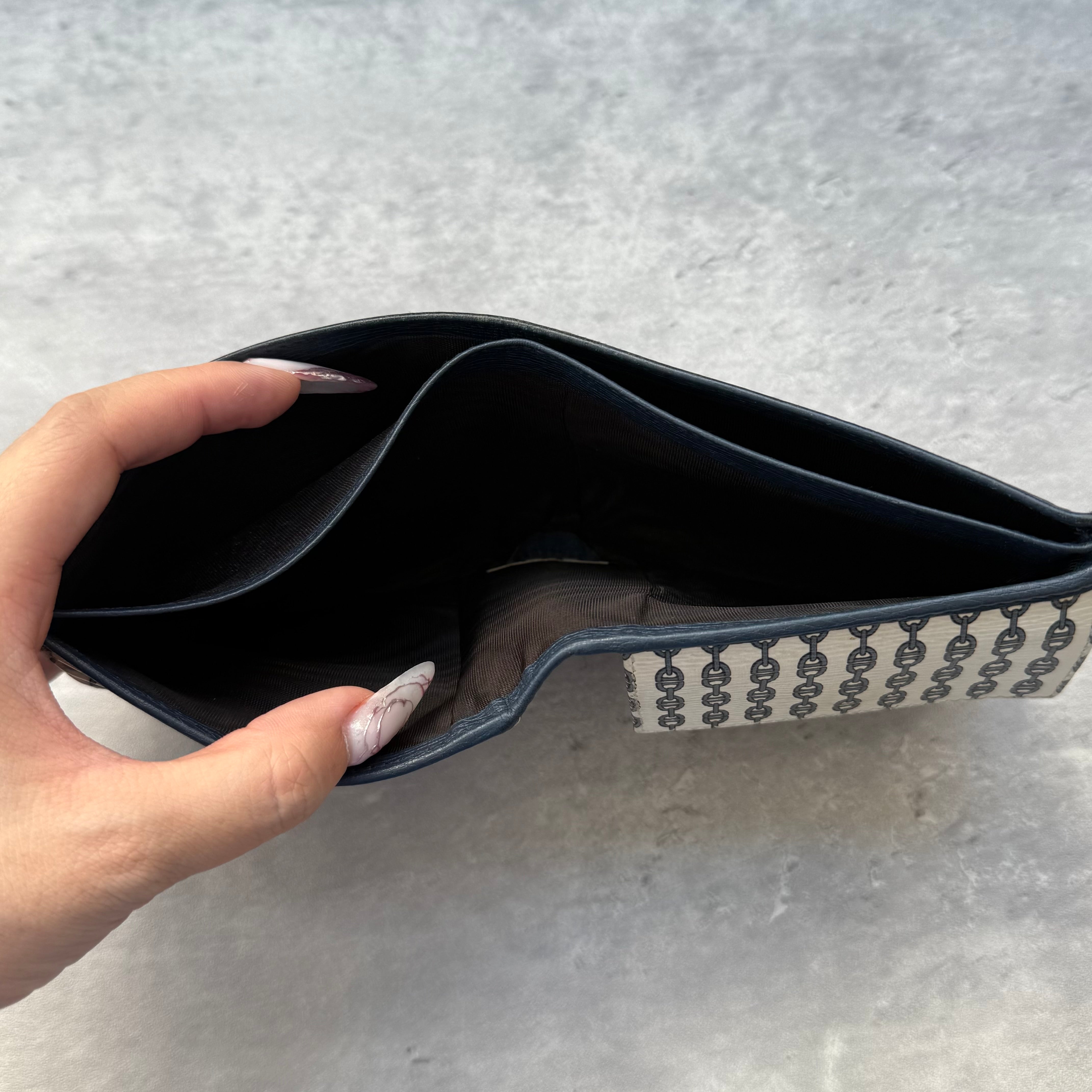 Gucci Monogram Bifold Wallet Dark Blue/White