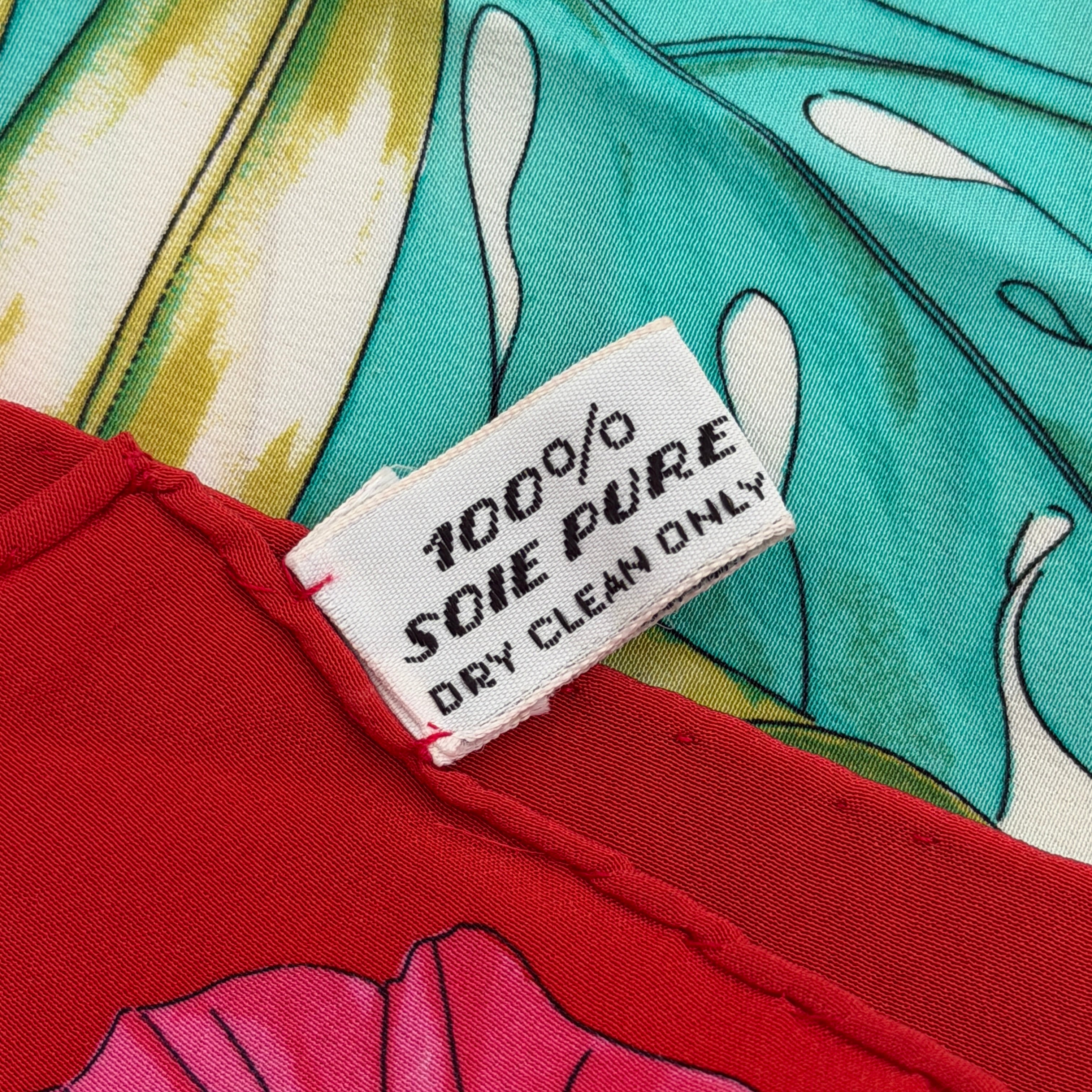 Celine Paris Tropical Parrot Silk Scarf Red