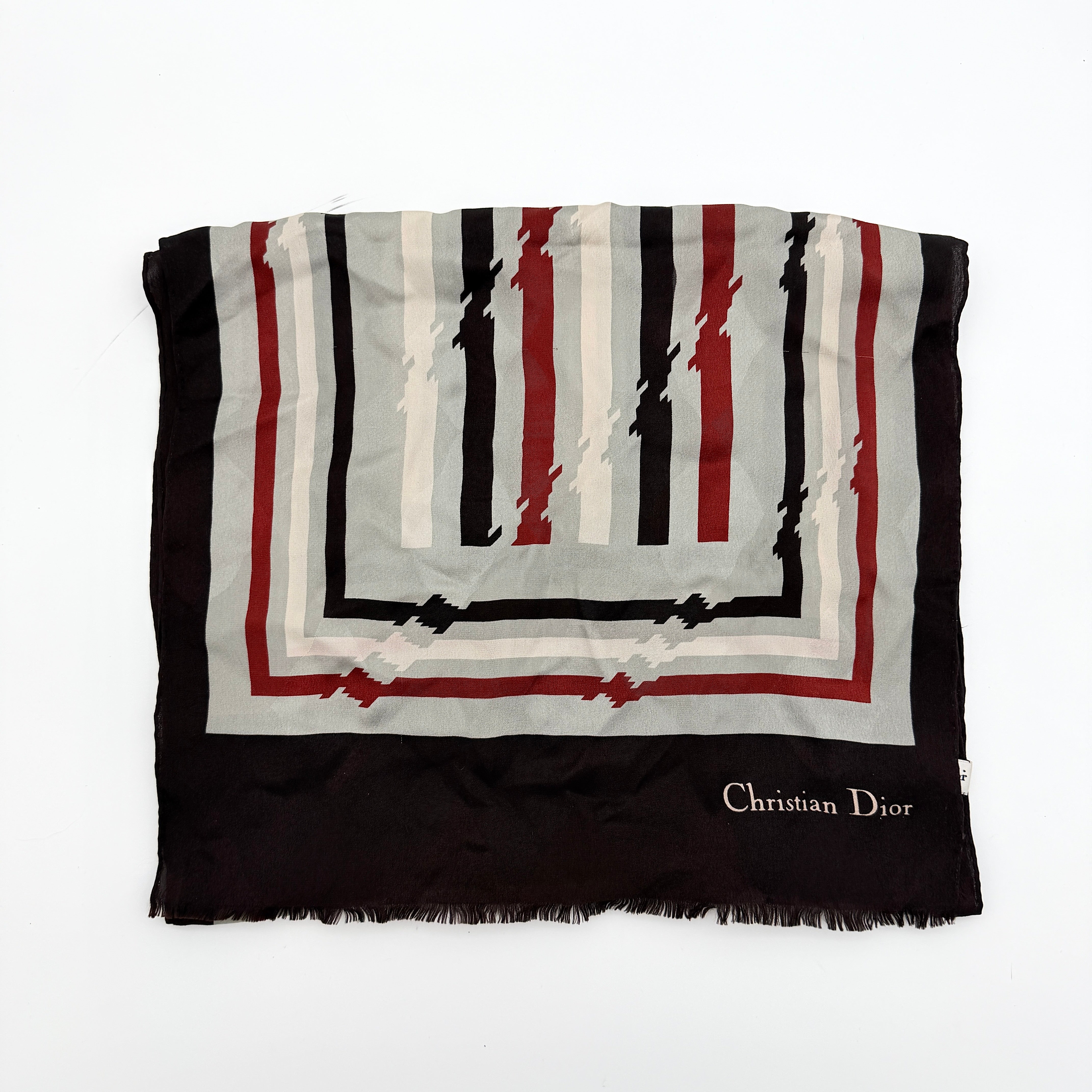 Dior Stripe Silk Scarf Multicolor