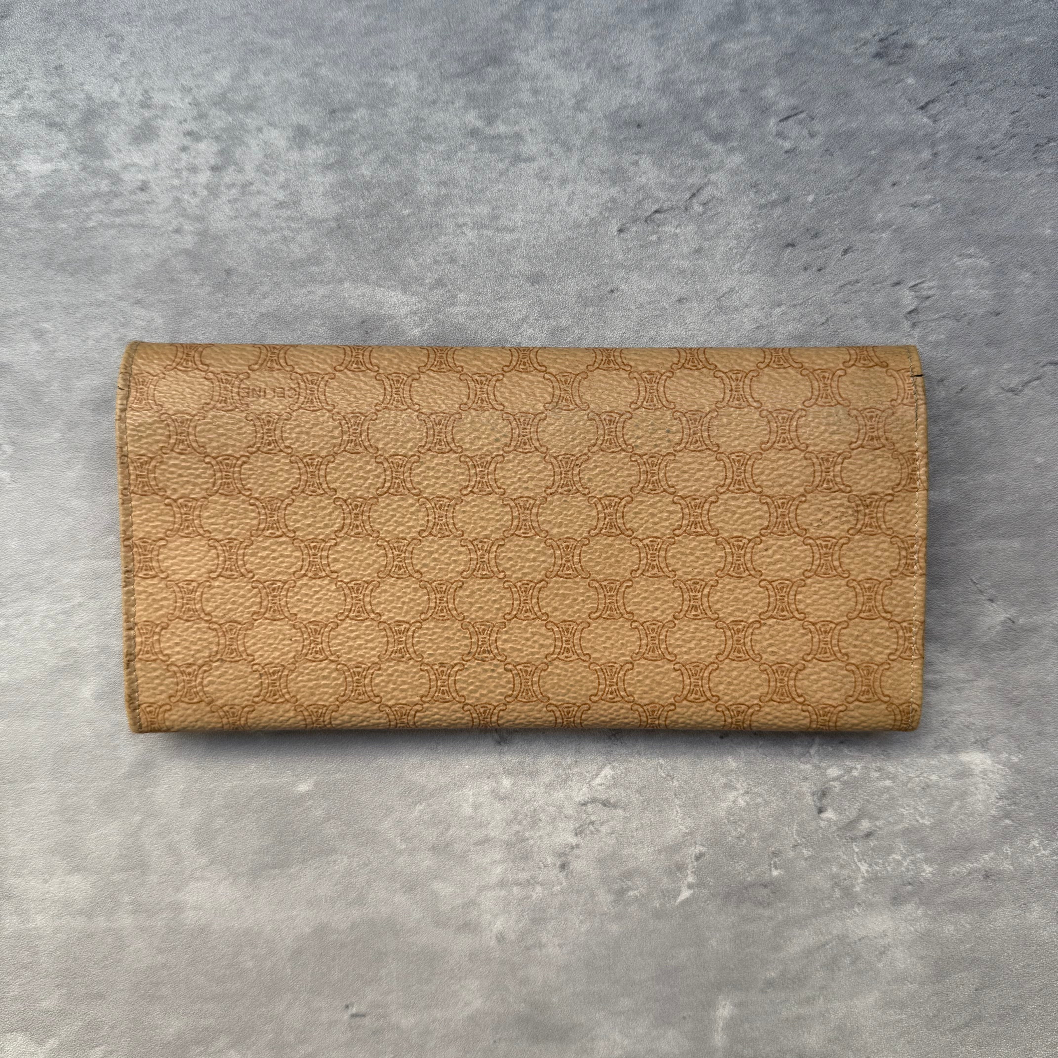 Celine Macadam Long Wallet Beige