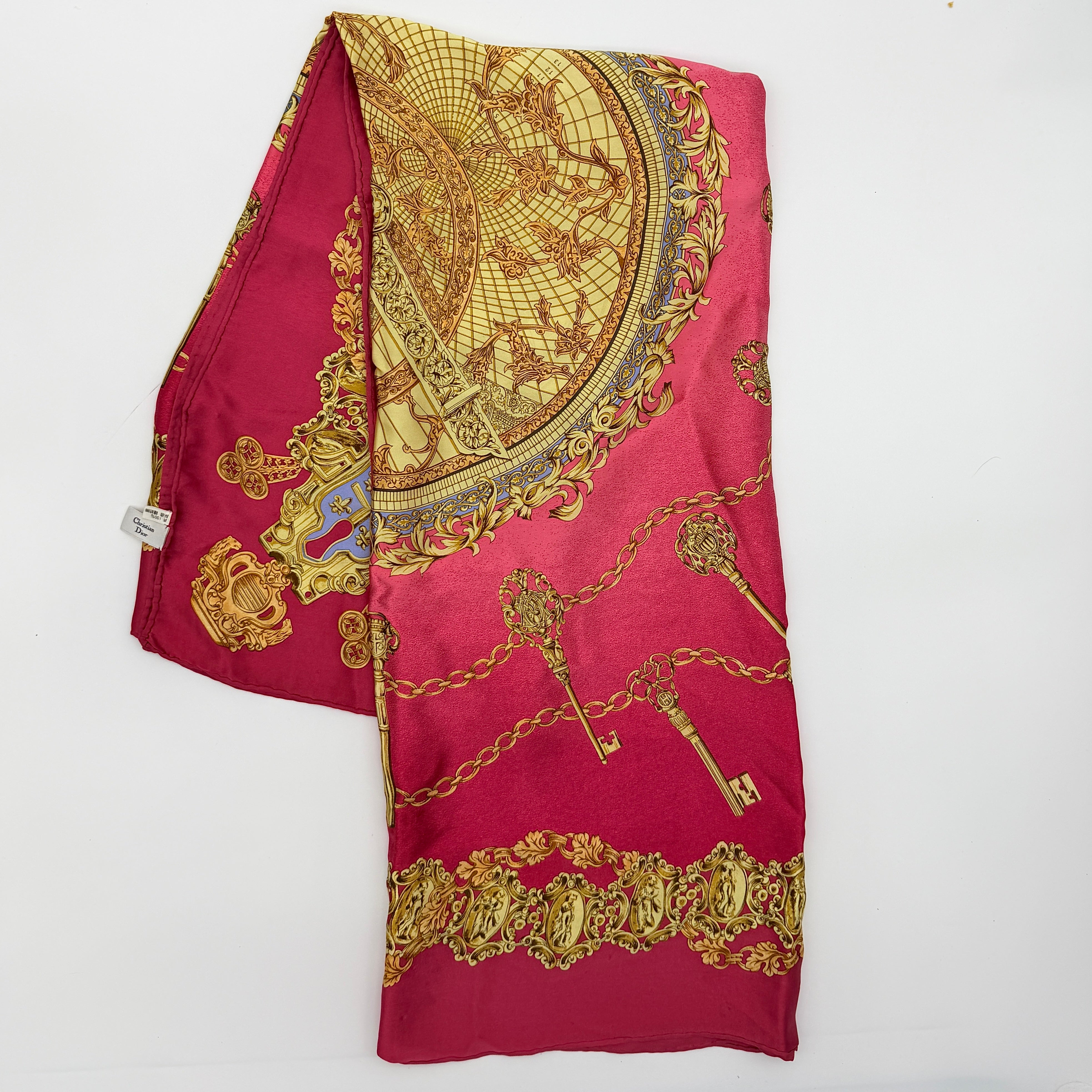 Dior Chain Silk Scarf Red/Gold