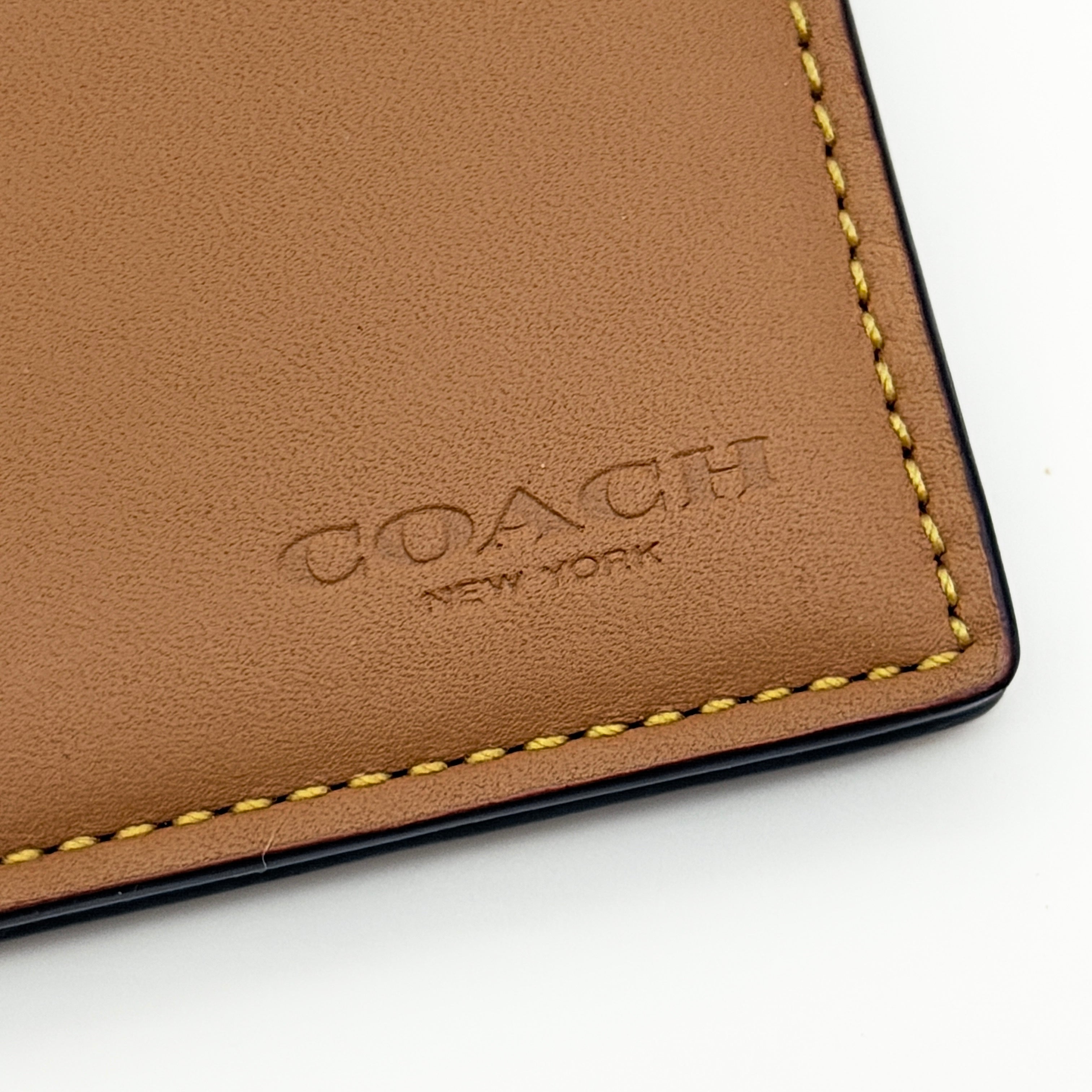 Coach Leather Passport Case Tan