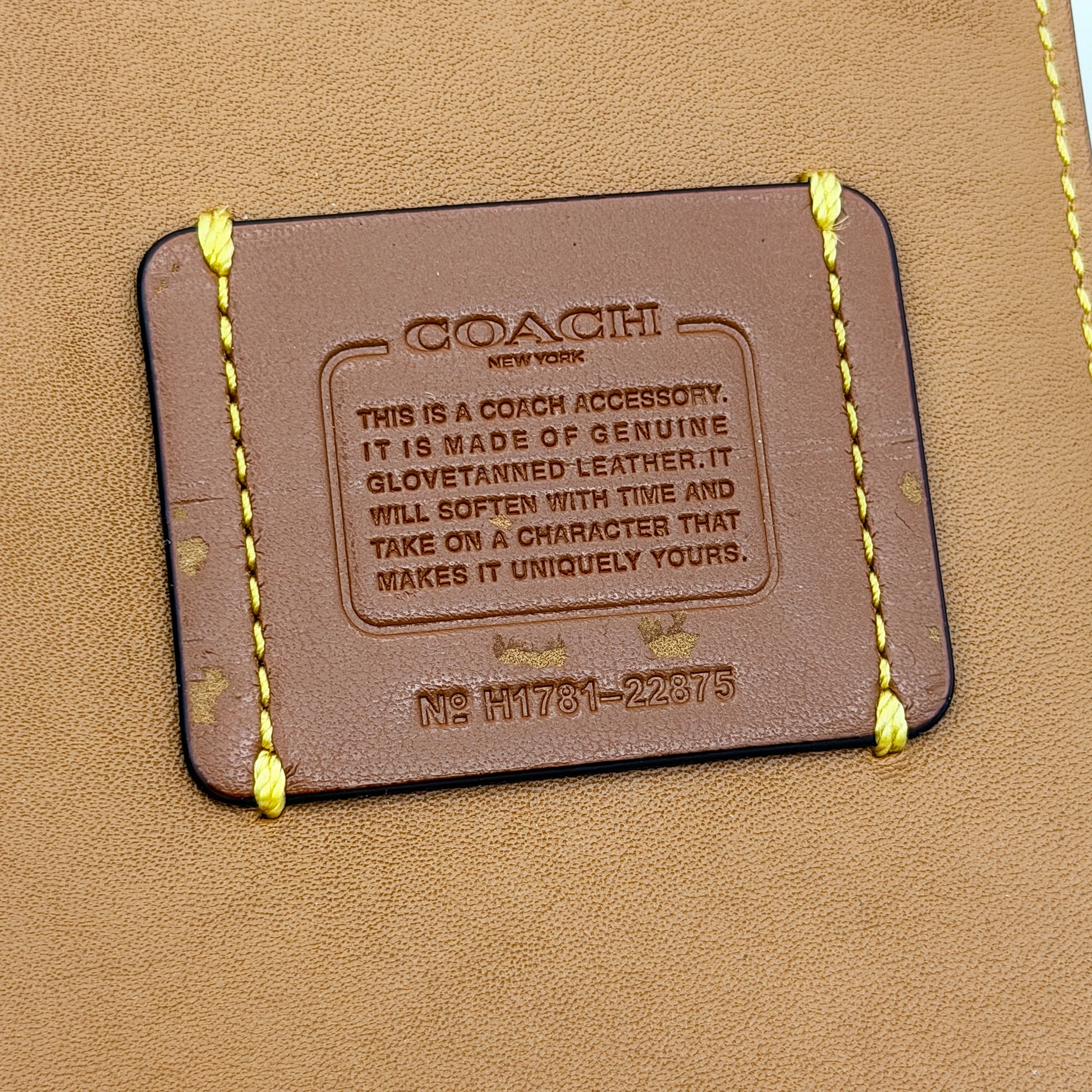 Coach Leather Passport Case Tan