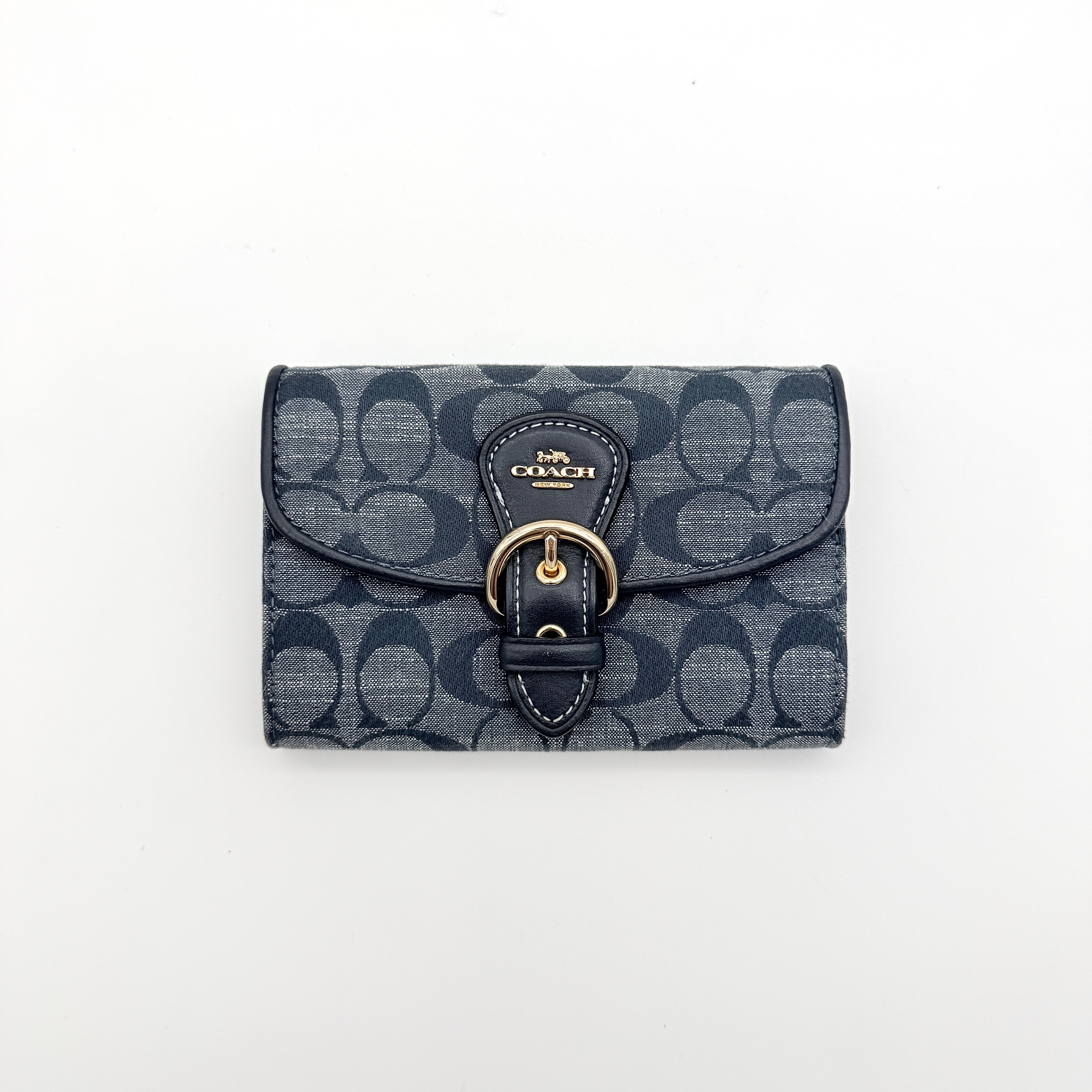 Coach Signature Kleo Wallet Chambray Denim