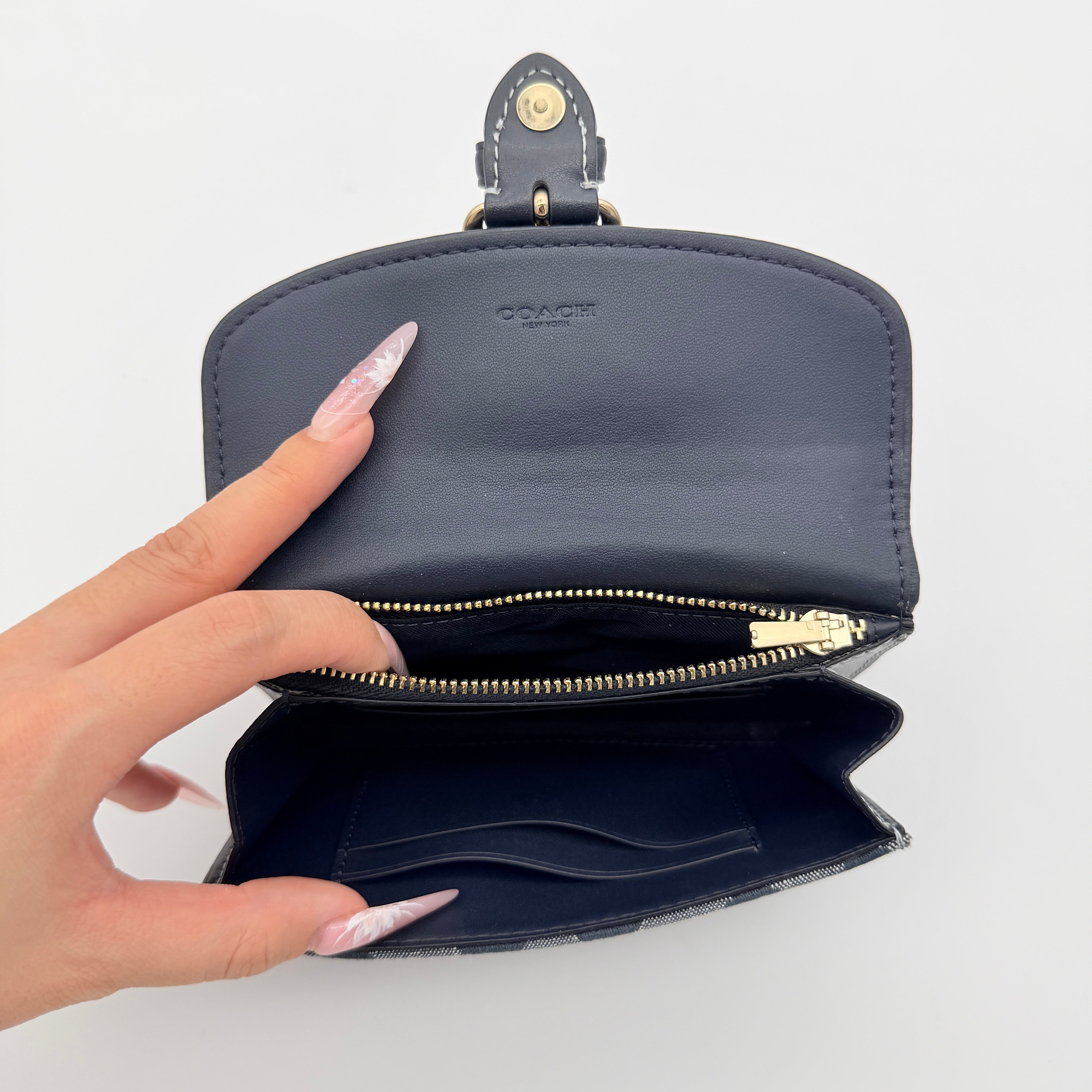 Coach Signature Kleo Wallet Chambray Denim