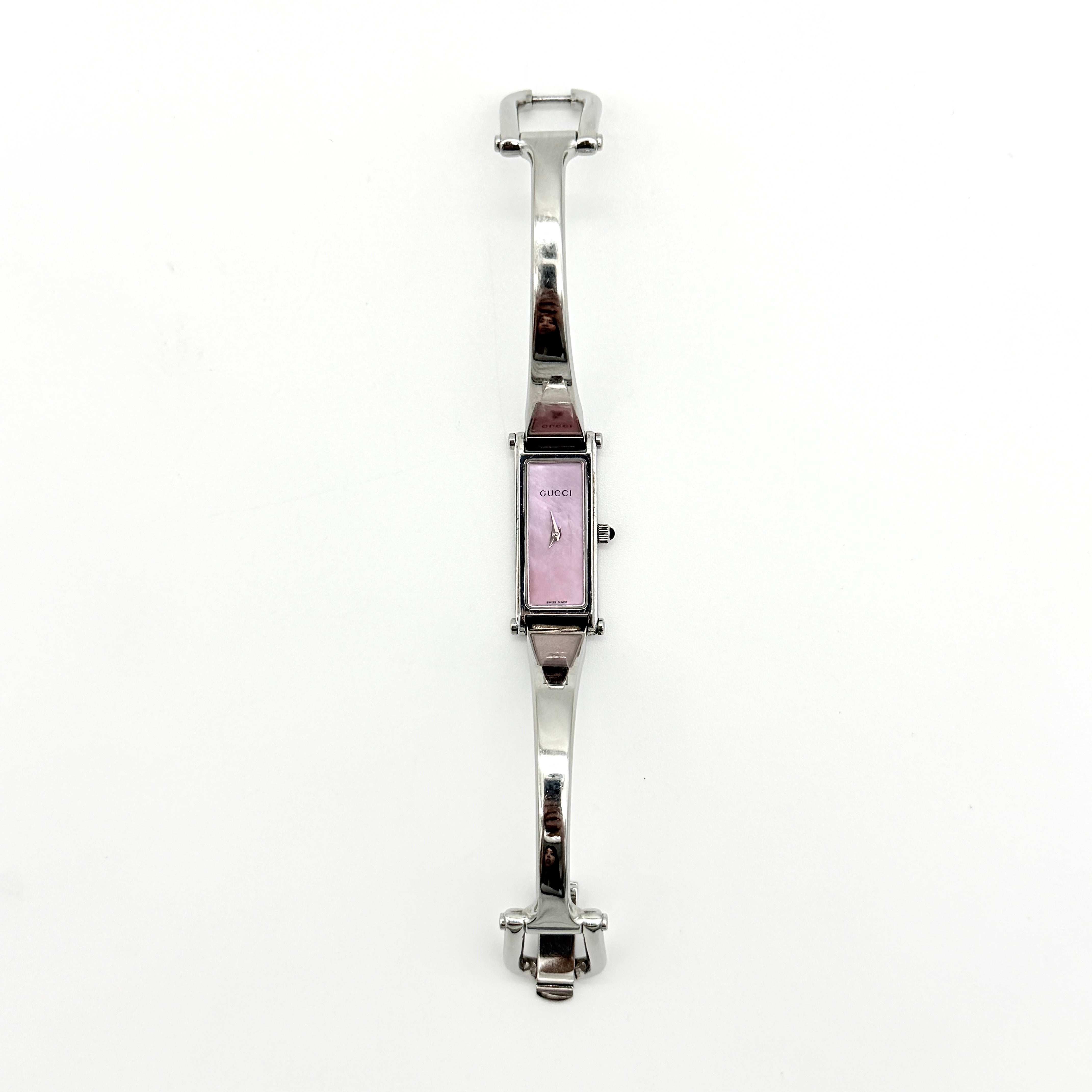 Gucci 1500L Mother of Pearl Dial Bangle Watch Pink
