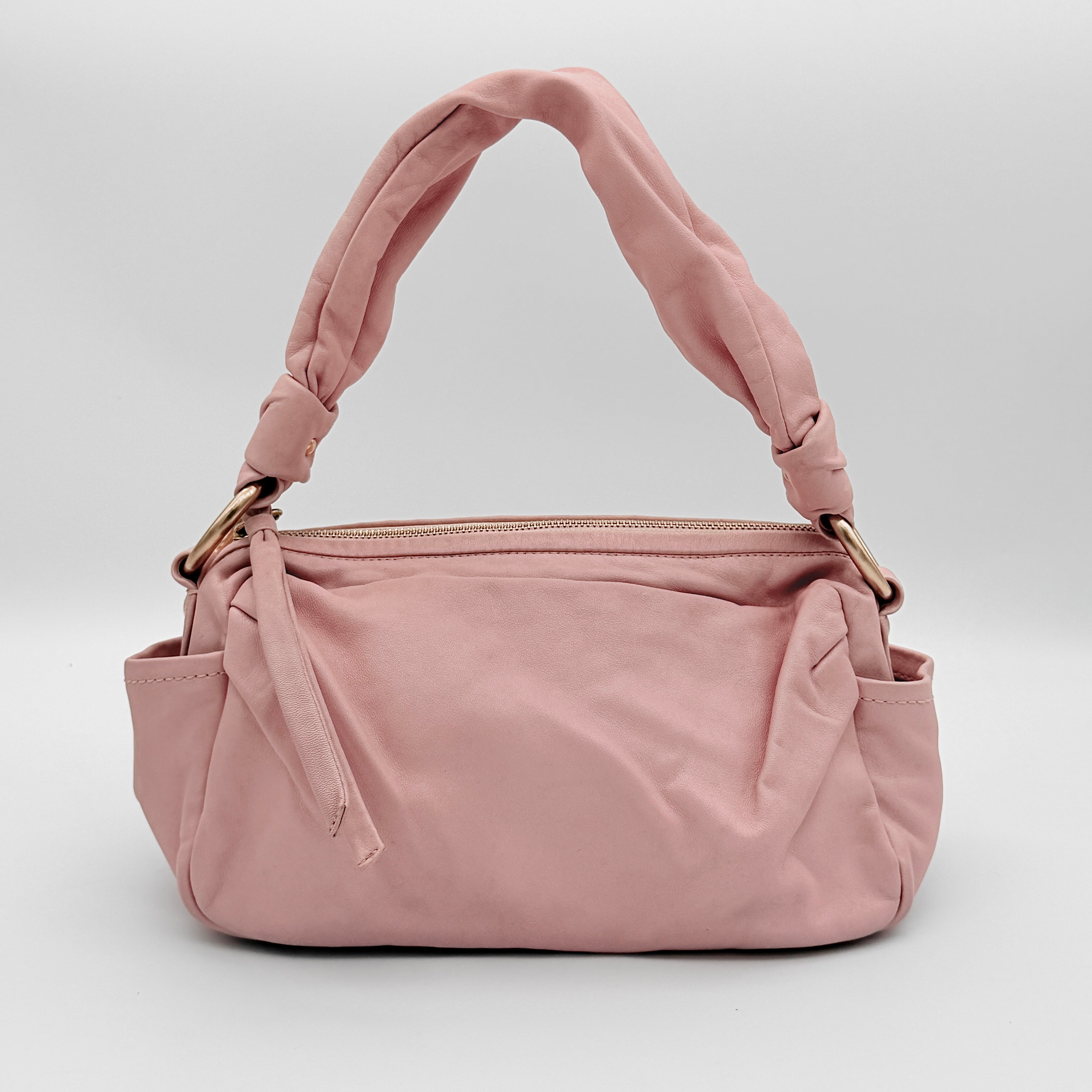 Coach Leather Hobo Shoulder Bag Pink