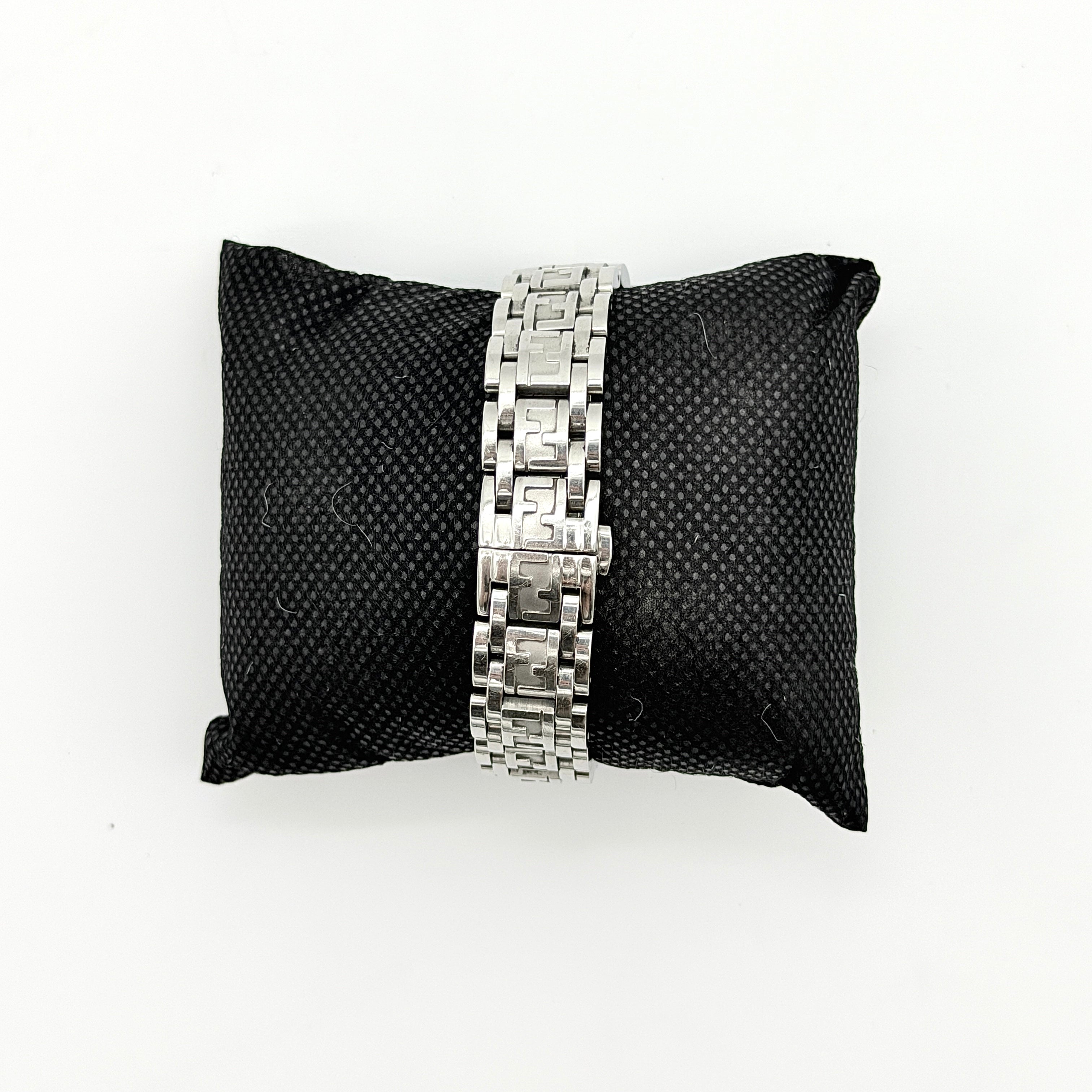 Fendi 750L FF Black Dial Stainless Steel Watch