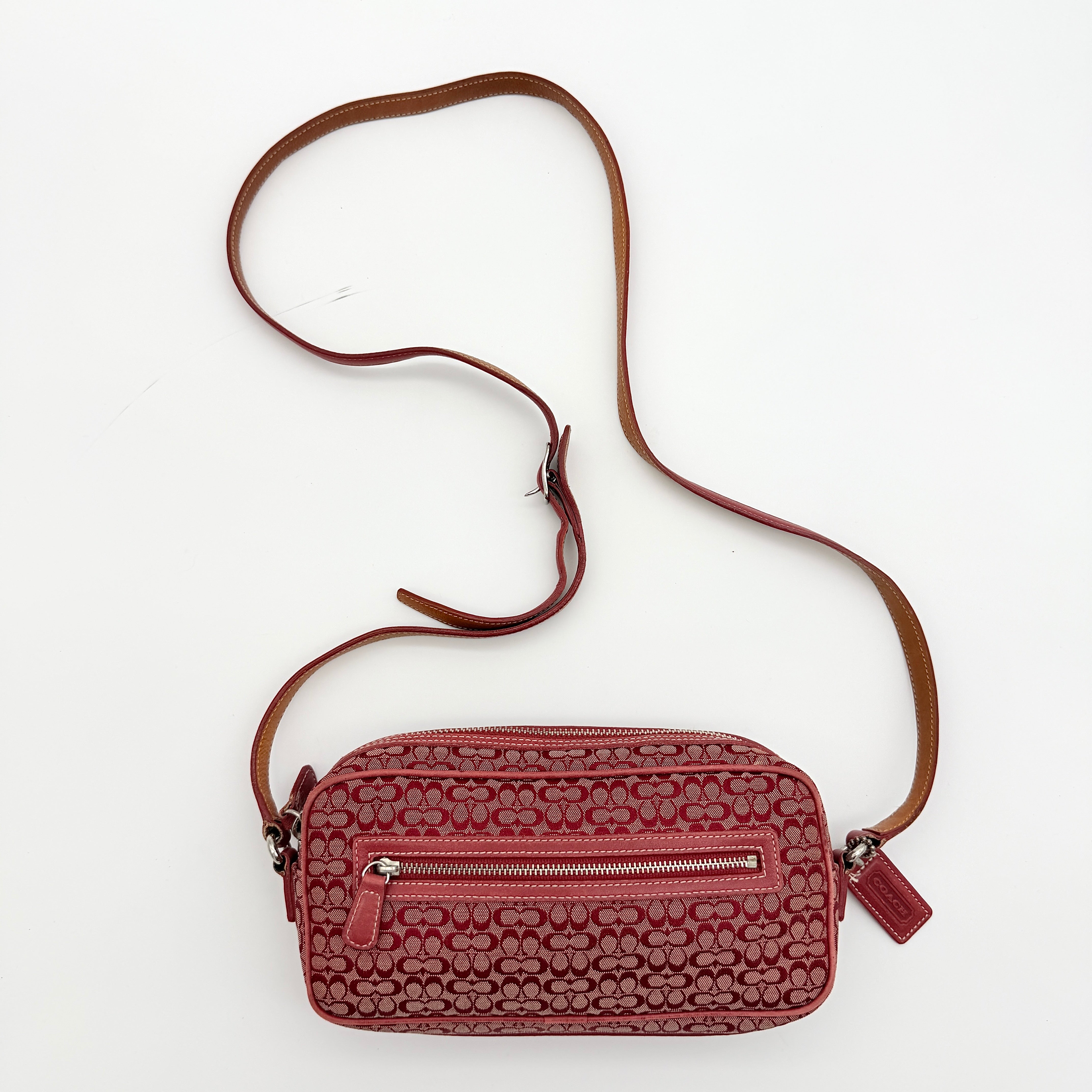 Coach Signature Mini Crossbody Bag Red