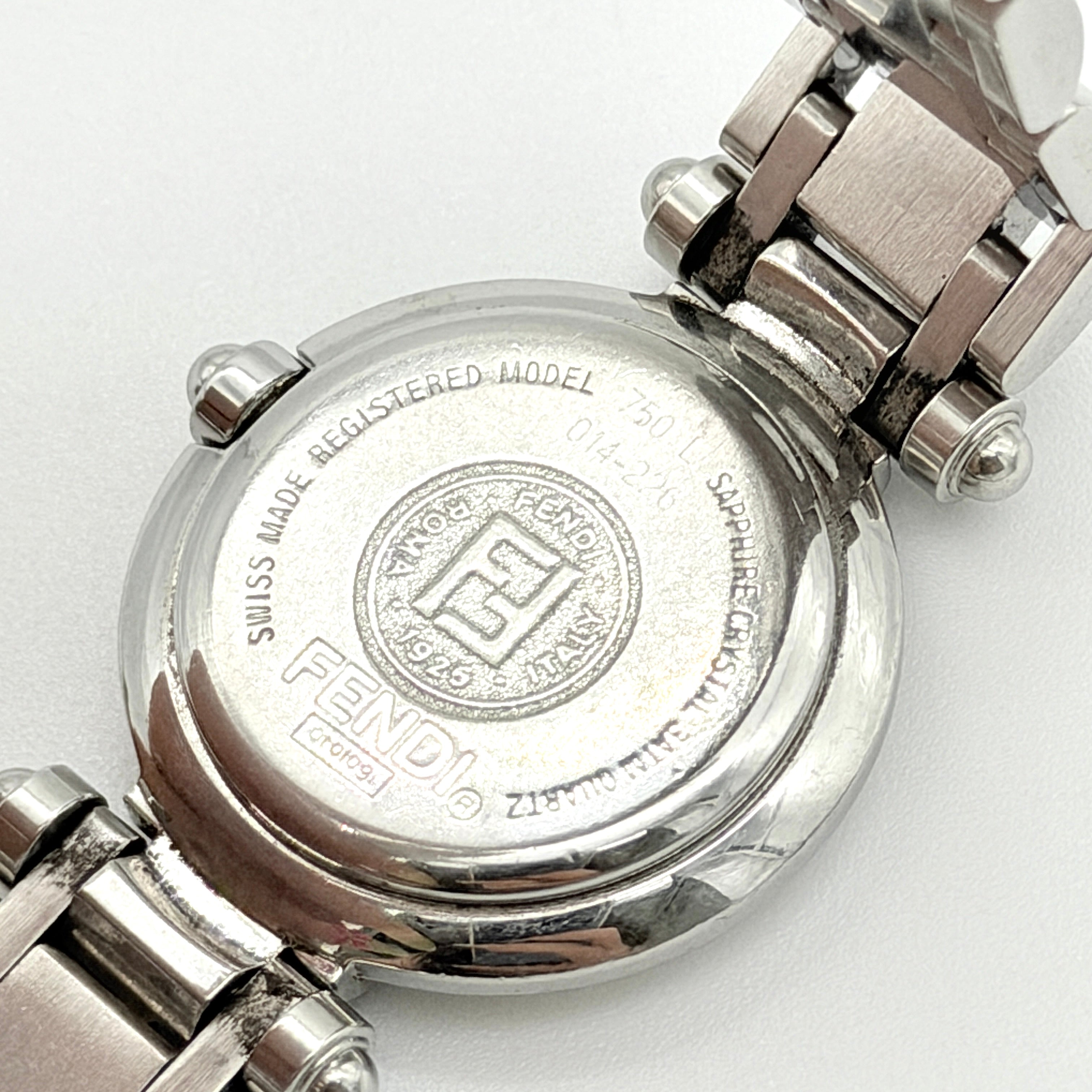 Fendi 750L FF Black Dial Stainless Steel Watch