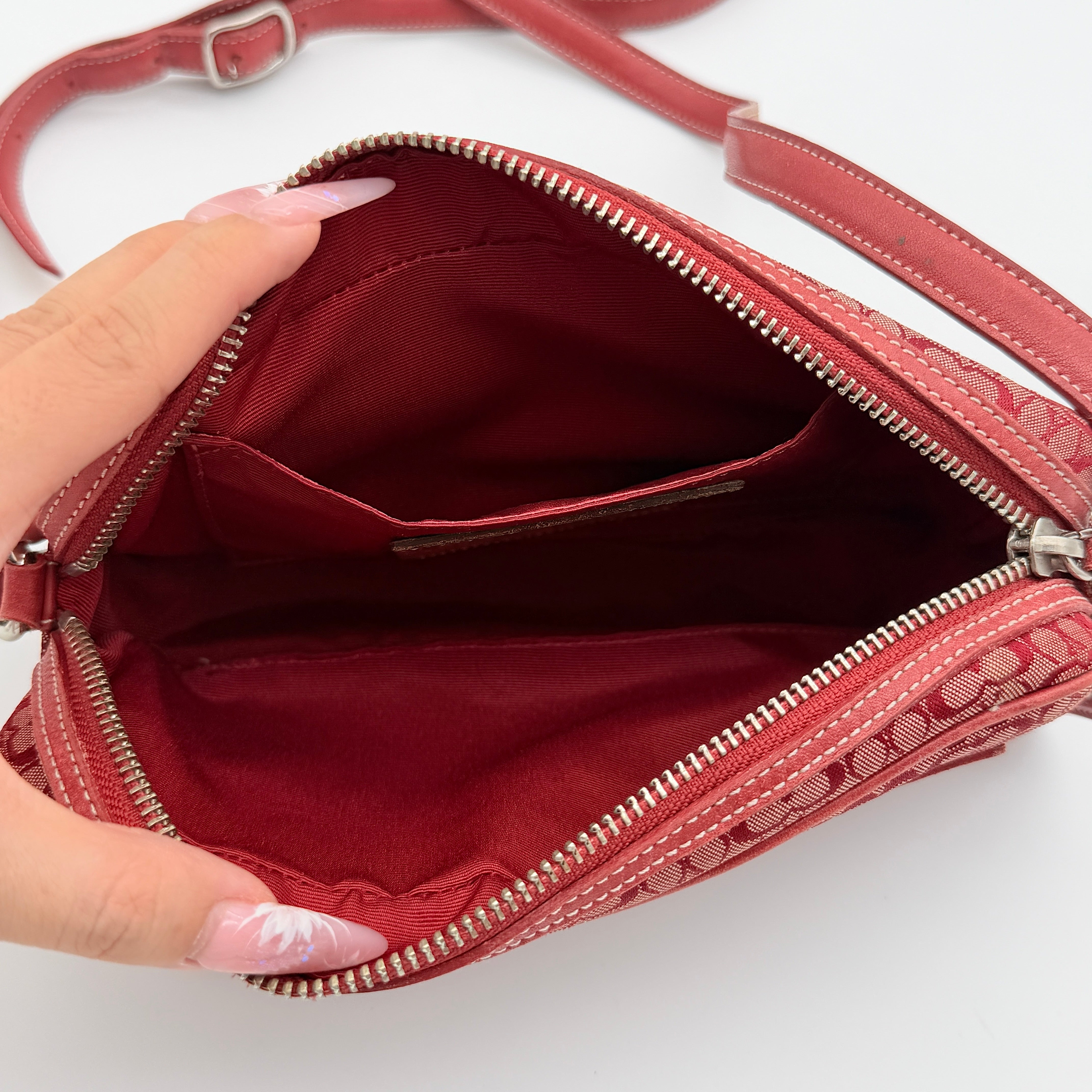 Coach Signature Mini Crossbody Bag Red