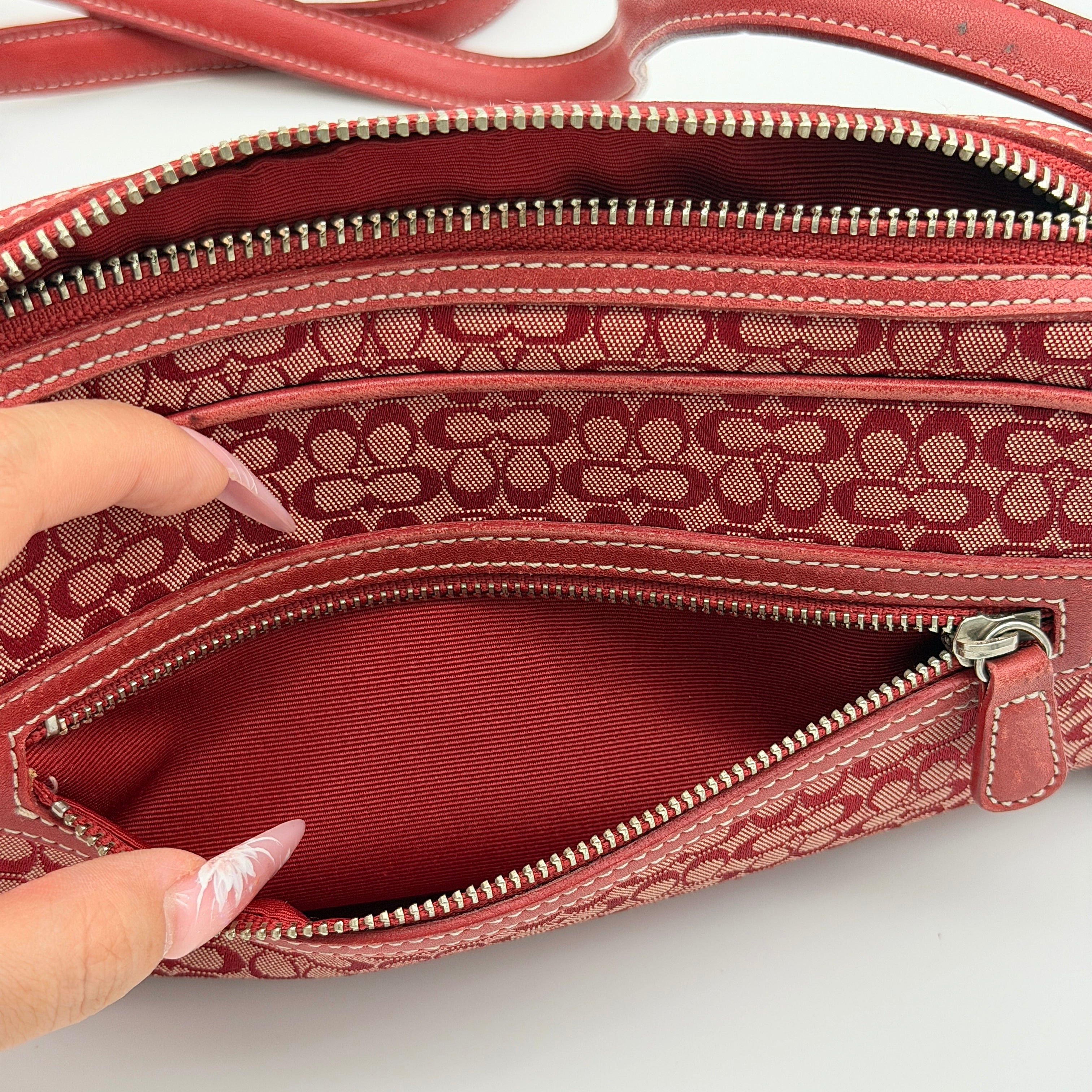 Coach Signature Mini Crossbody Bag Red
