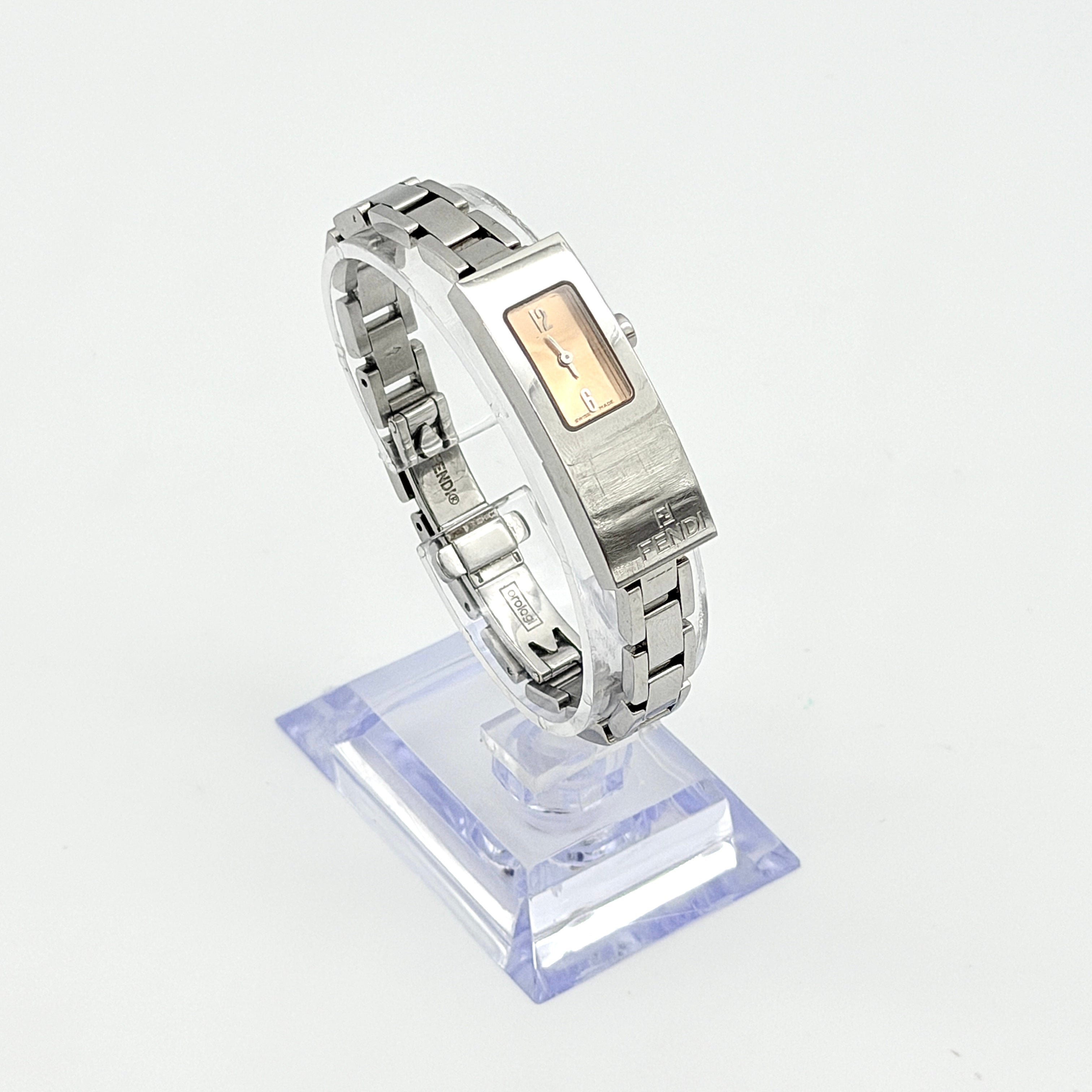 Fendi 3300L Champagne Dial Stainless Steel Tank Watch