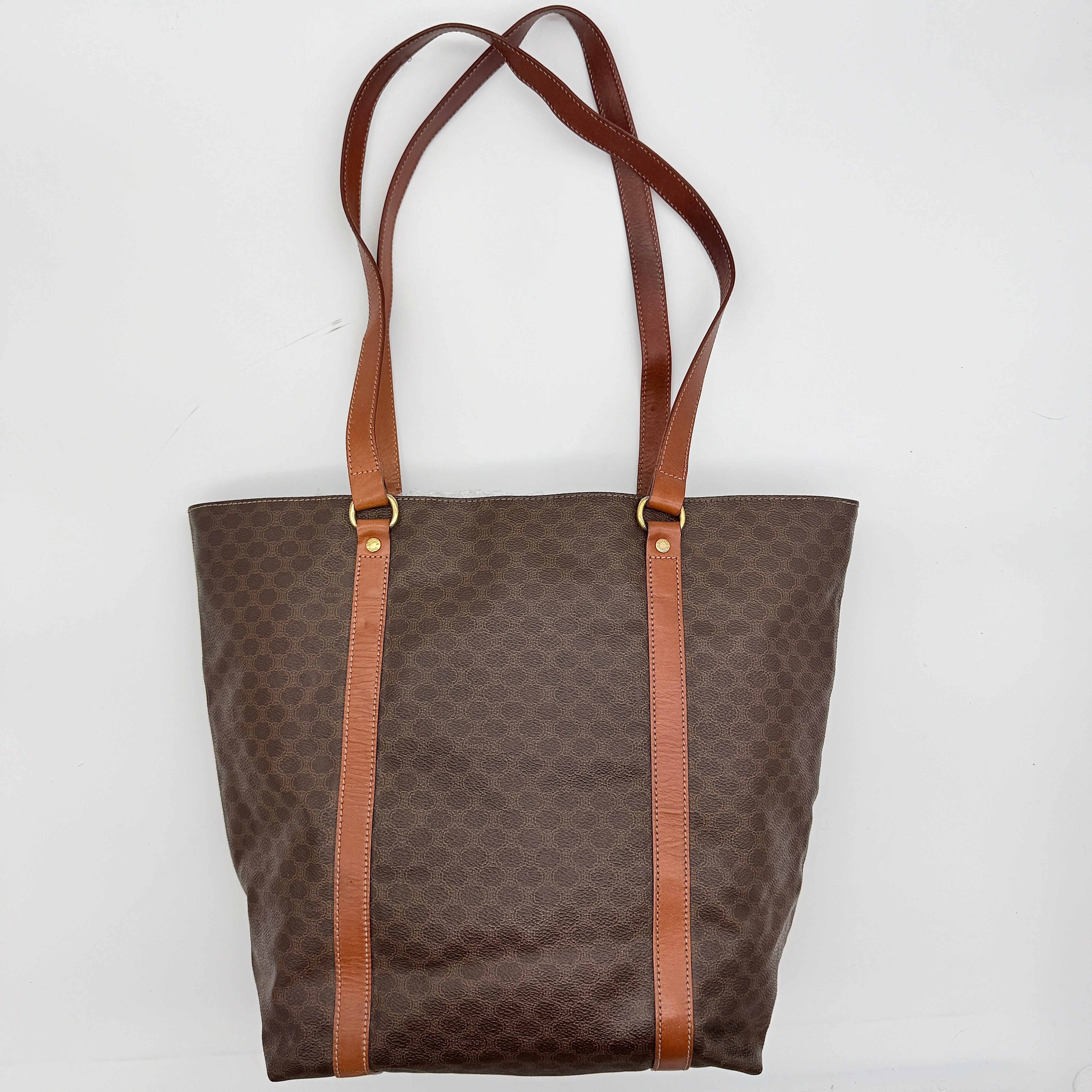 Celine Triomphe Macadam Tote Bag Brown
