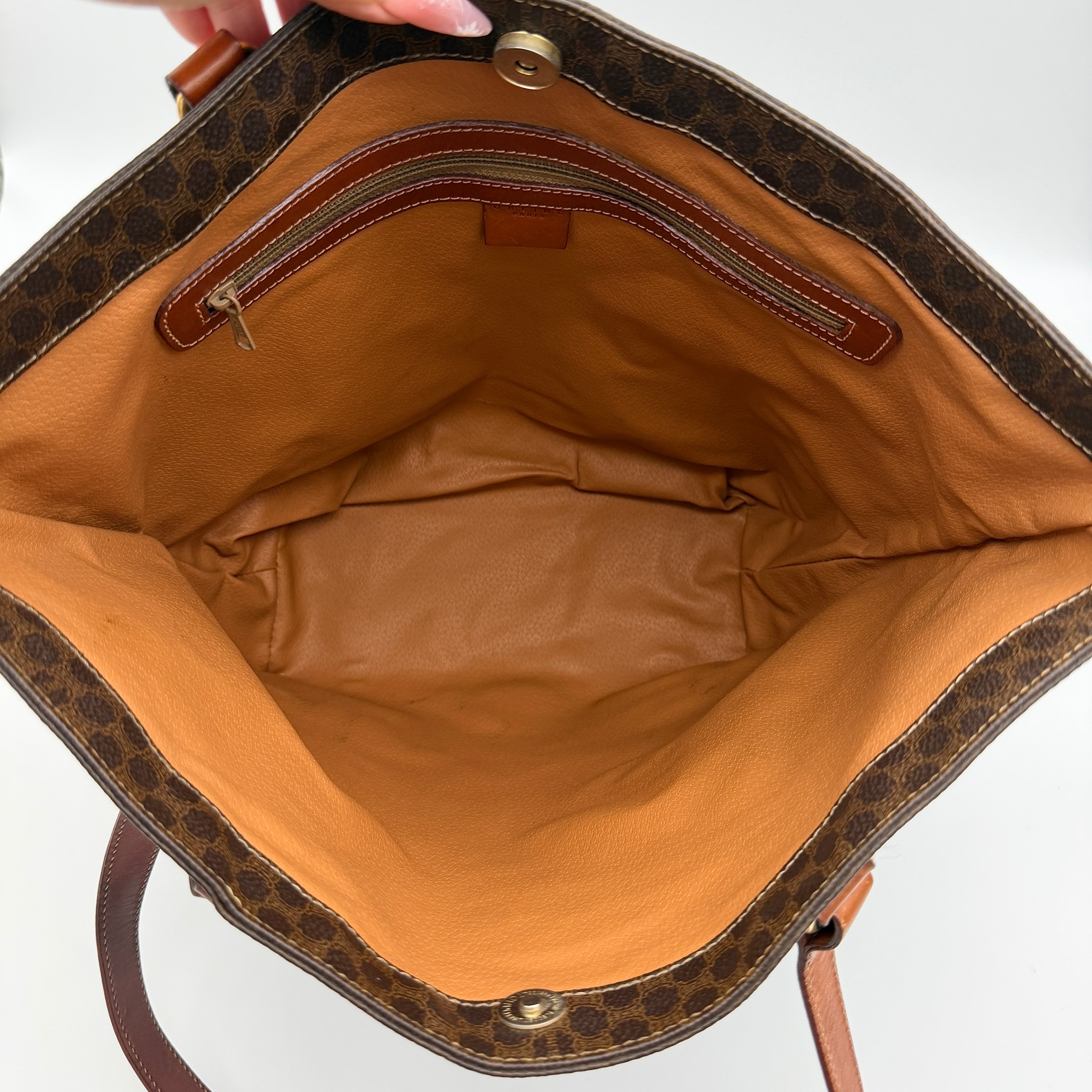 Celine Triomphe Macadam Tote Bag Brown