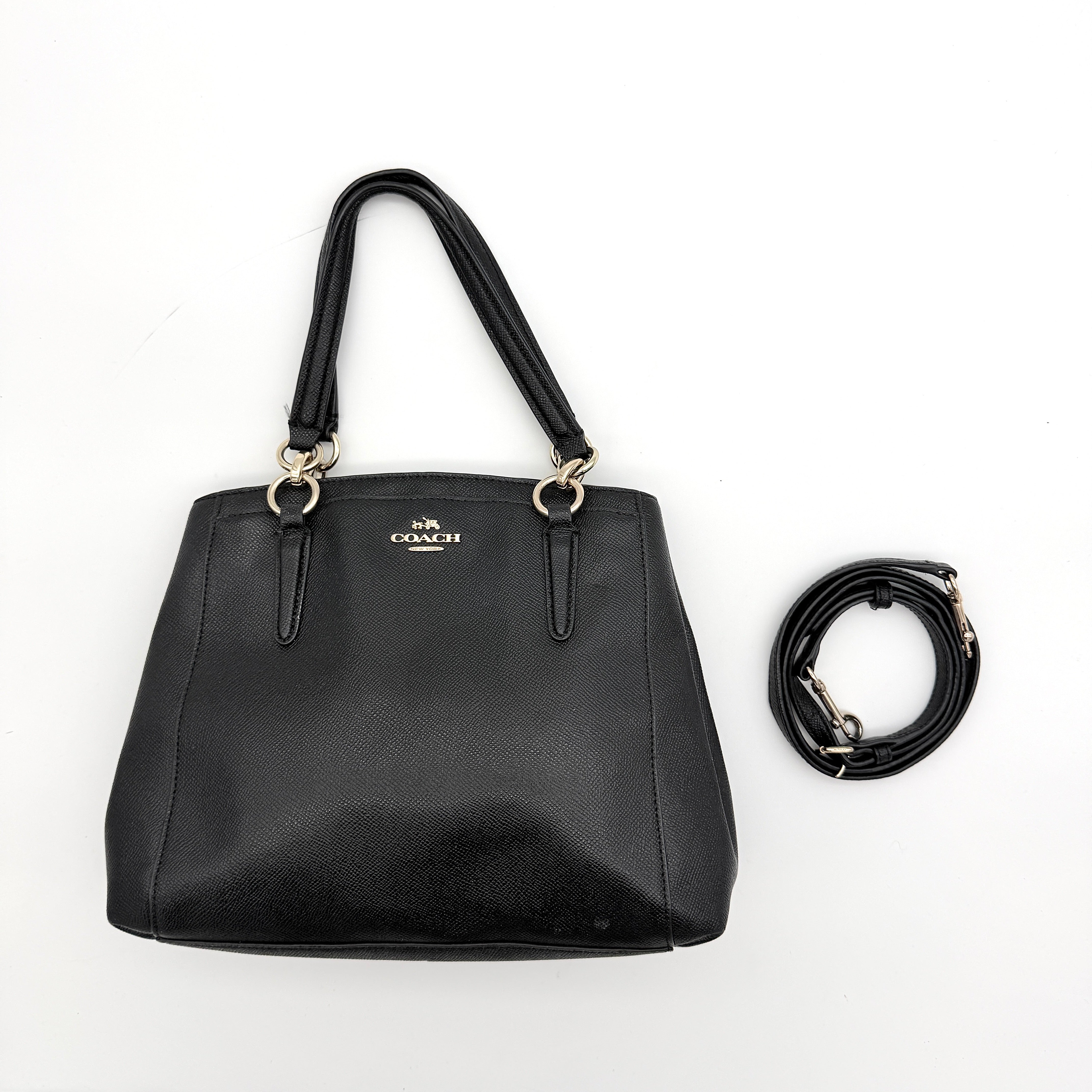 Coach 2Way Minetta Satchel Shoulder Bag Black