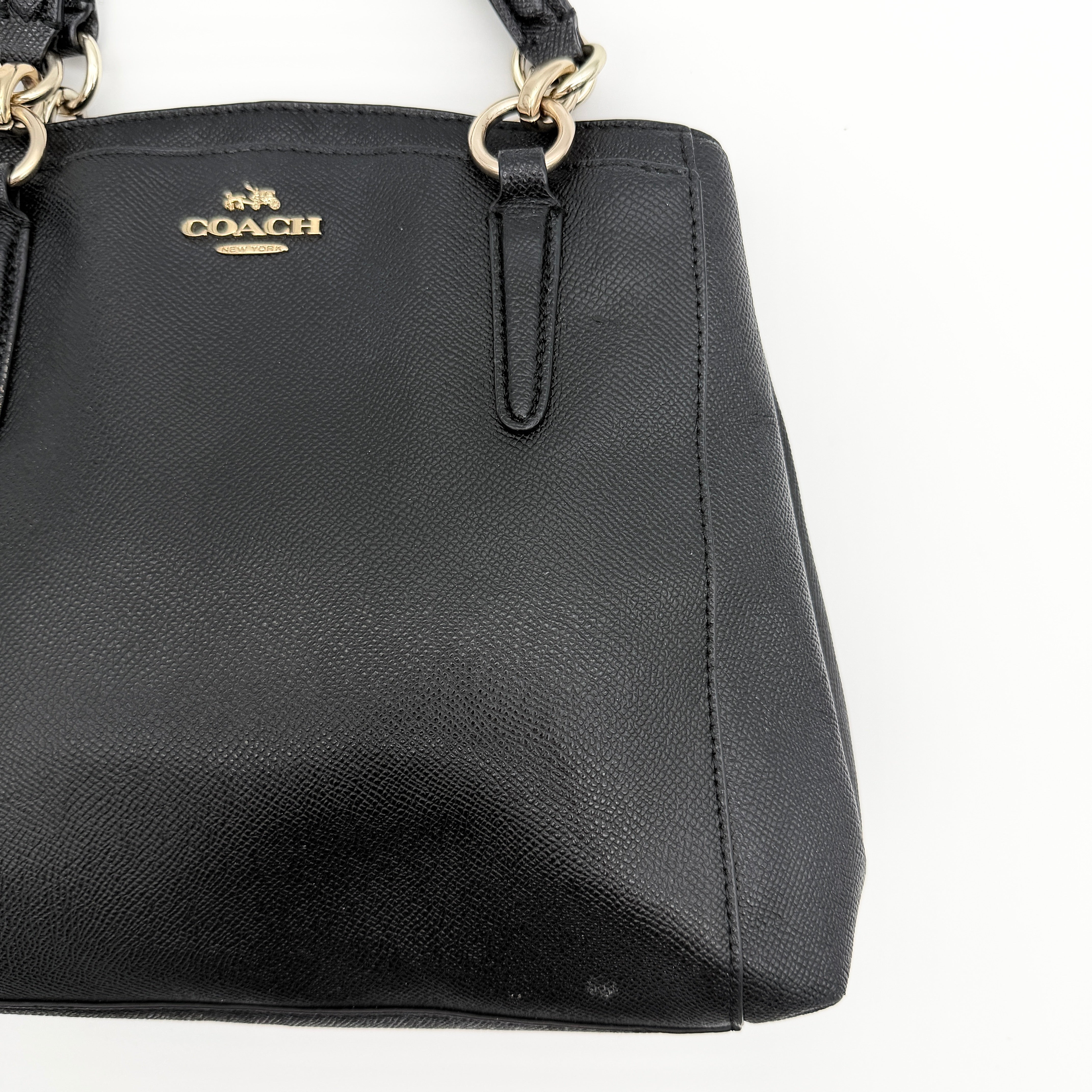 Coach 2Way Minetta Satchel Shoulder Bag Black