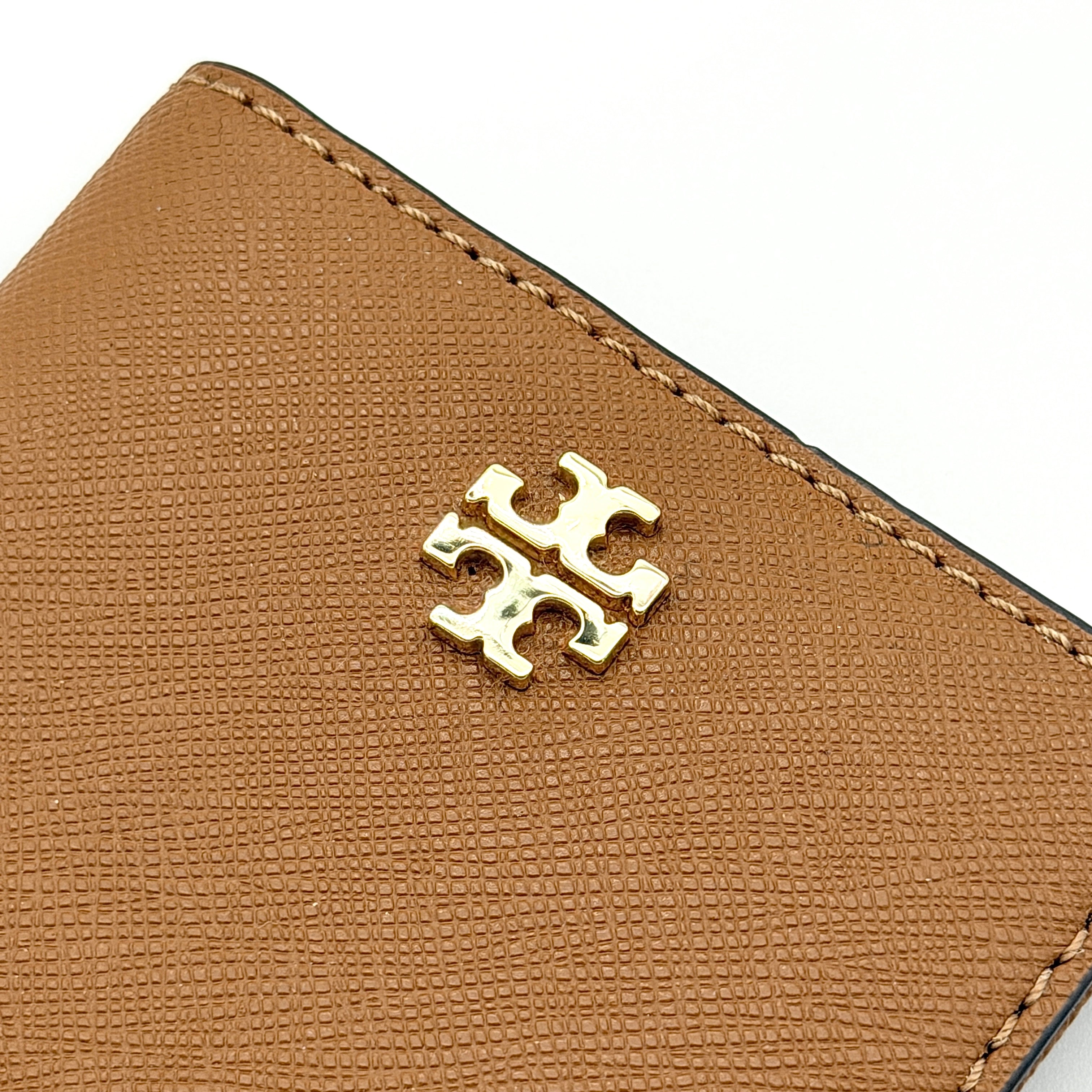 Tory Burch Emerson Saffiano Card Case Brown