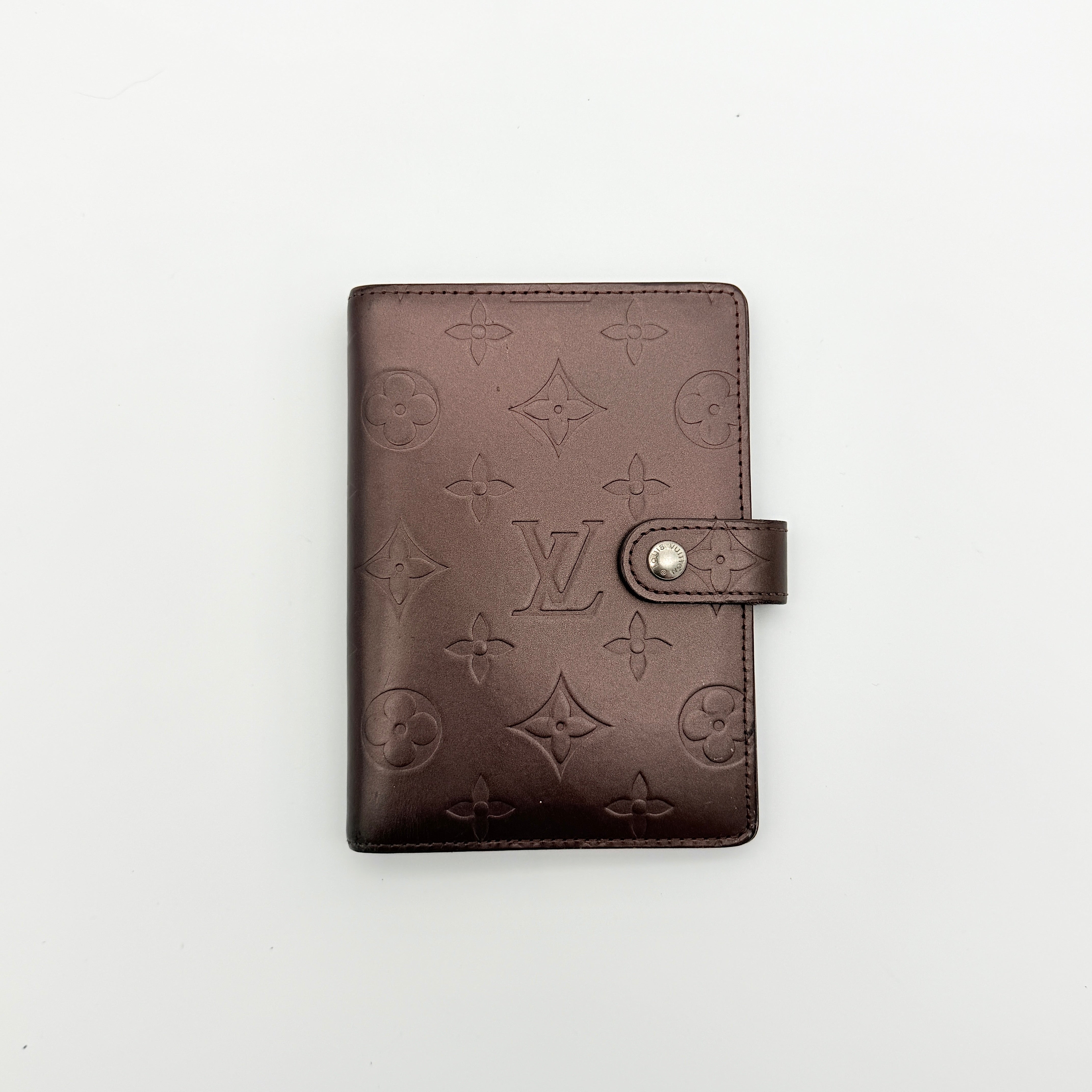 Louis Vuitton Monogram Mat PM Agenda Dark Brown