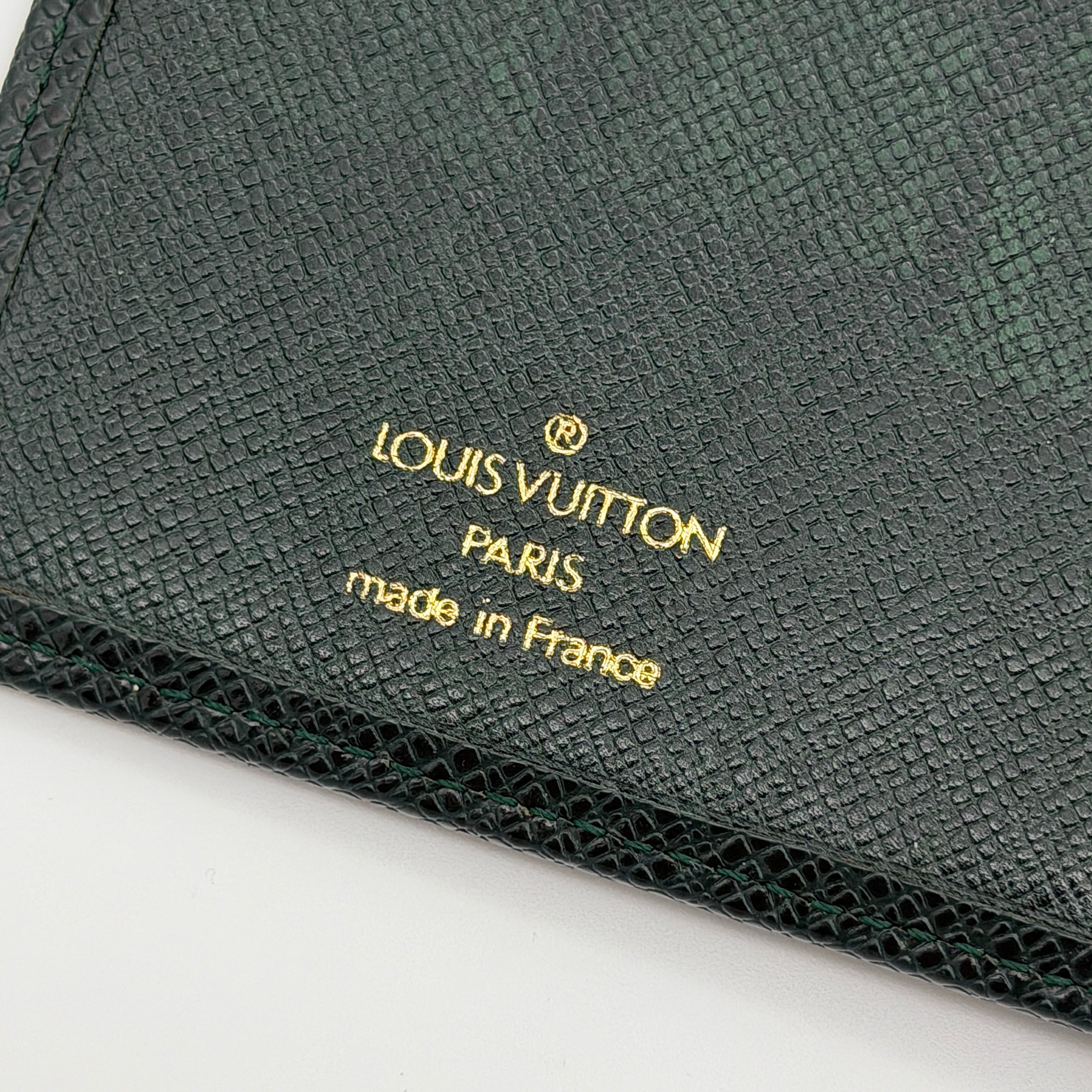 Louis Vuitton Taiga Brazza Wallet Dark Green