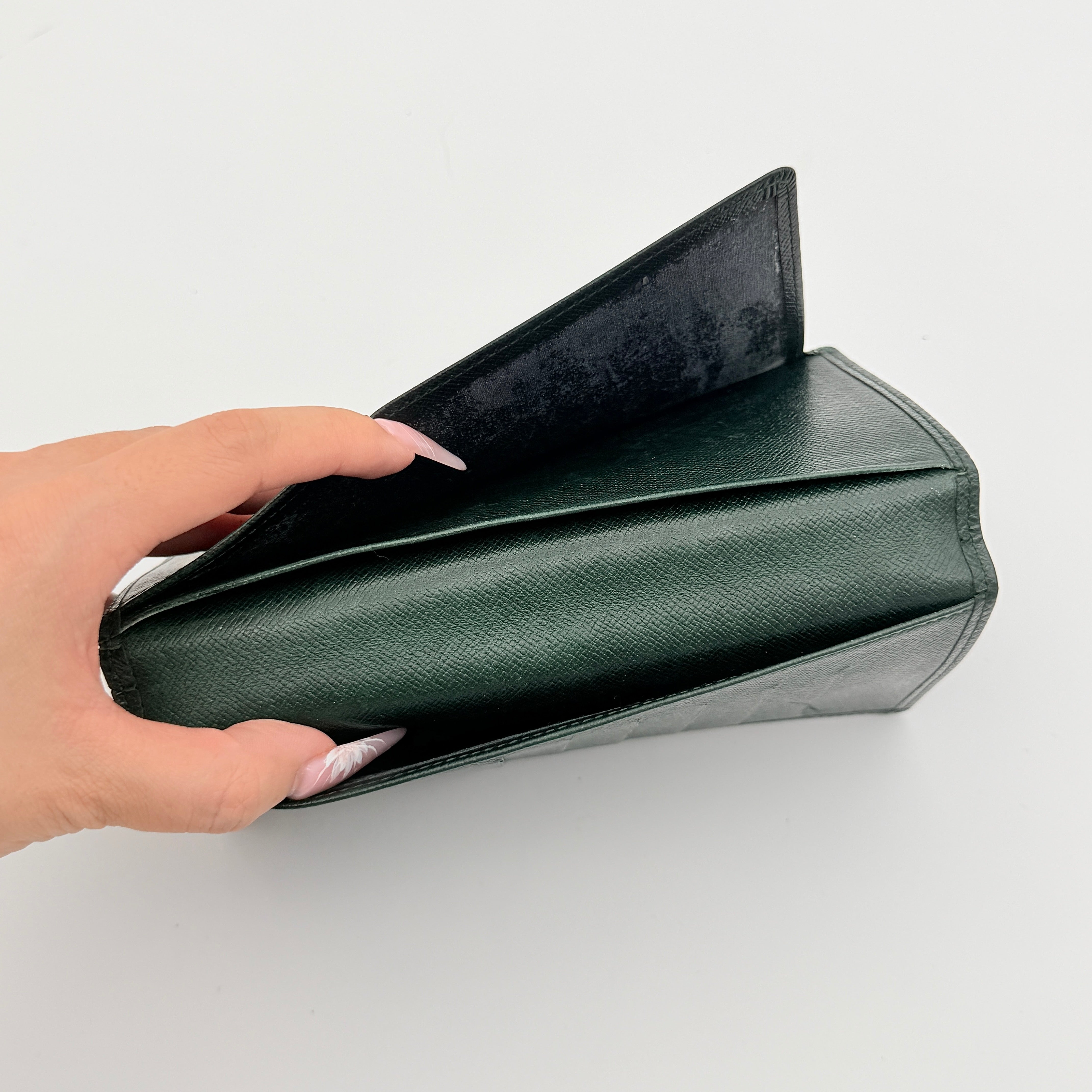 Louis Vuitton Taiga Brazza Wallet Dark Green