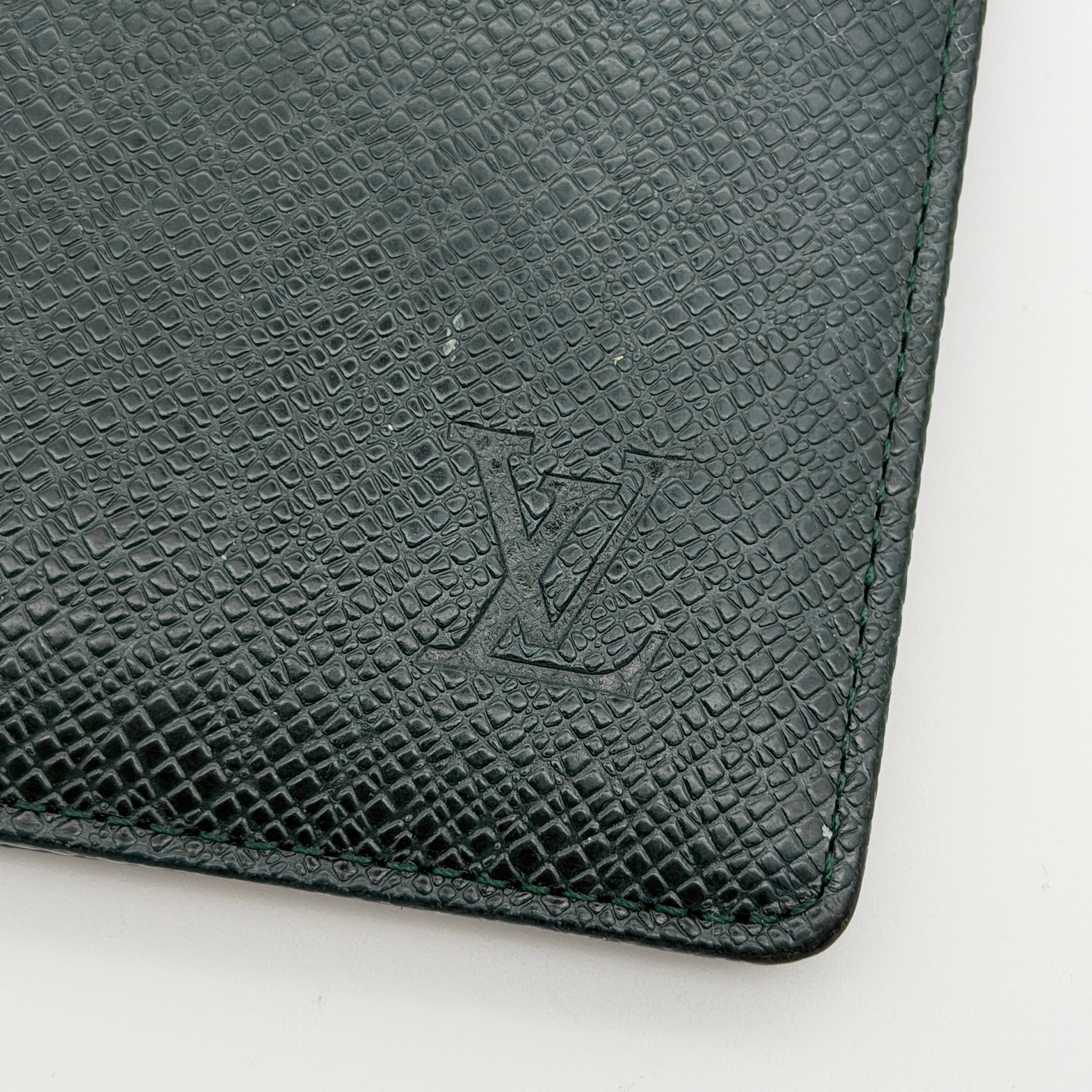 Louis Vuitton Taiga Brazza Wallet Dark Green