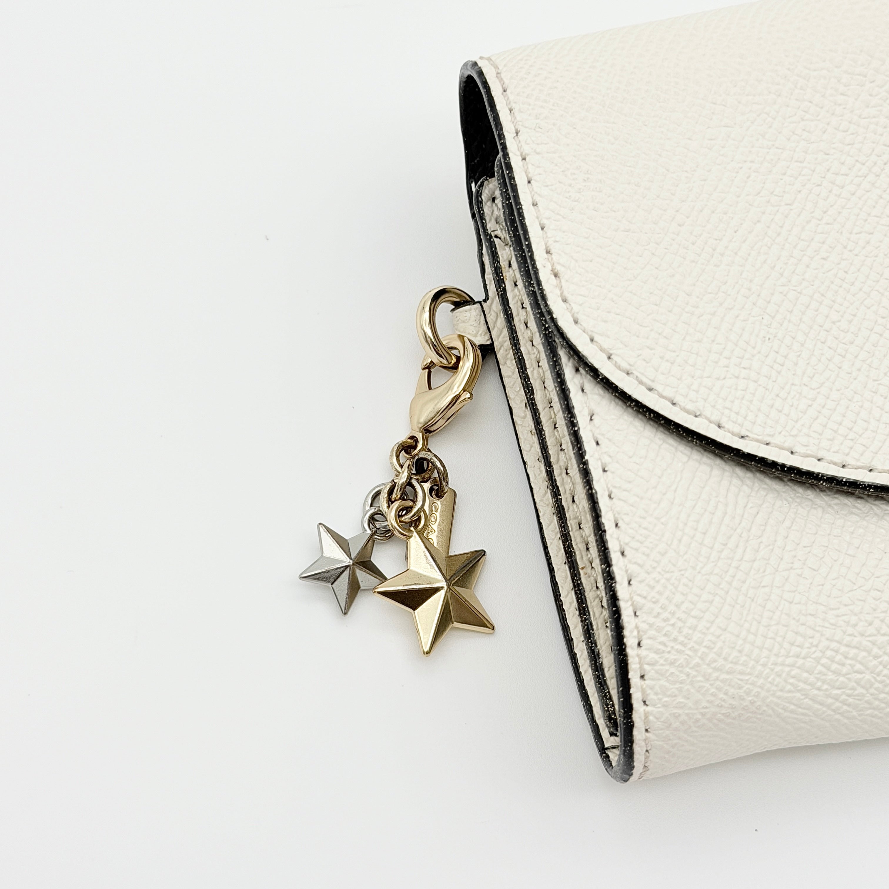 Coach Gold Turnlock Wallet White